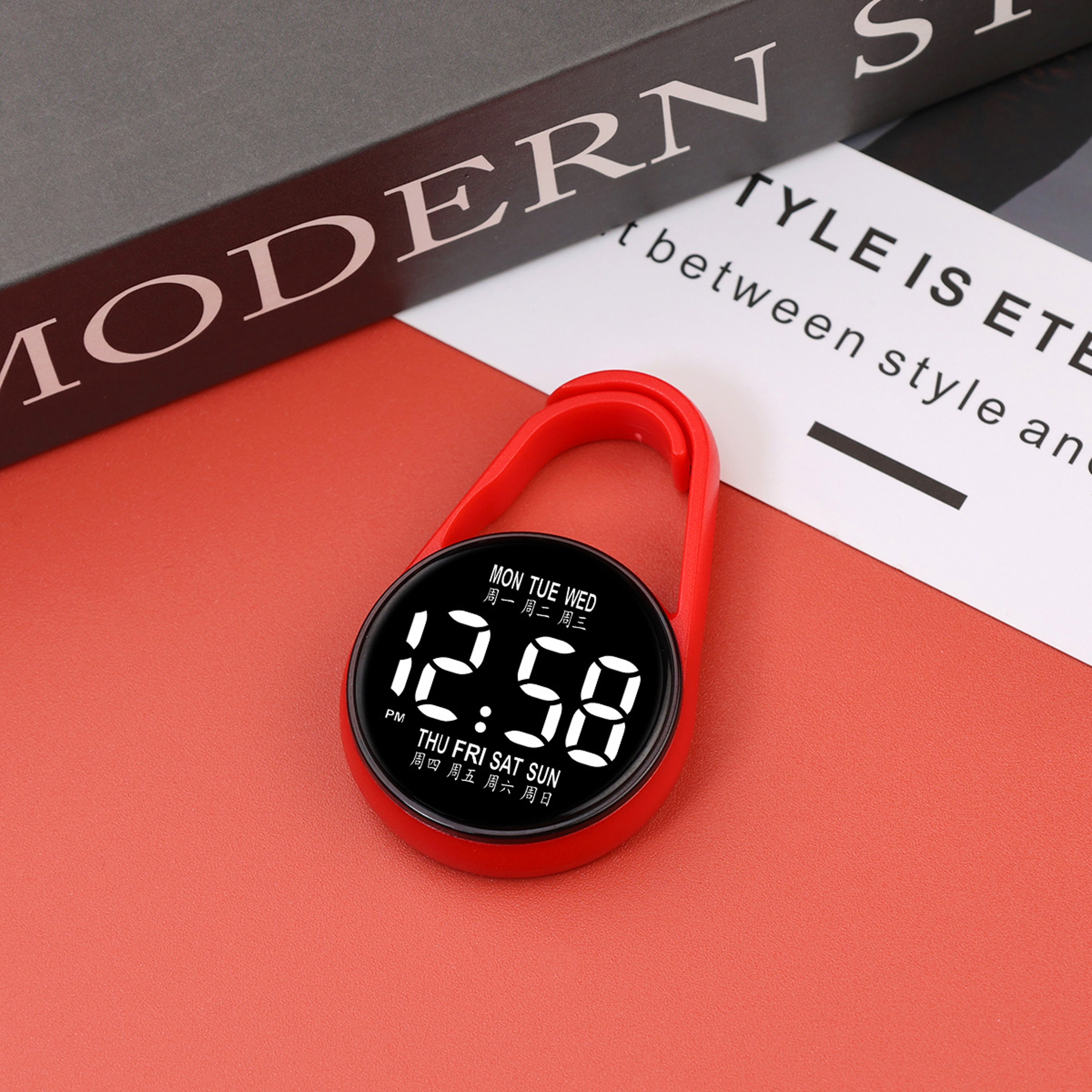 Digital LED Electronic Hanging Watch Night Light Pocket Watch 5