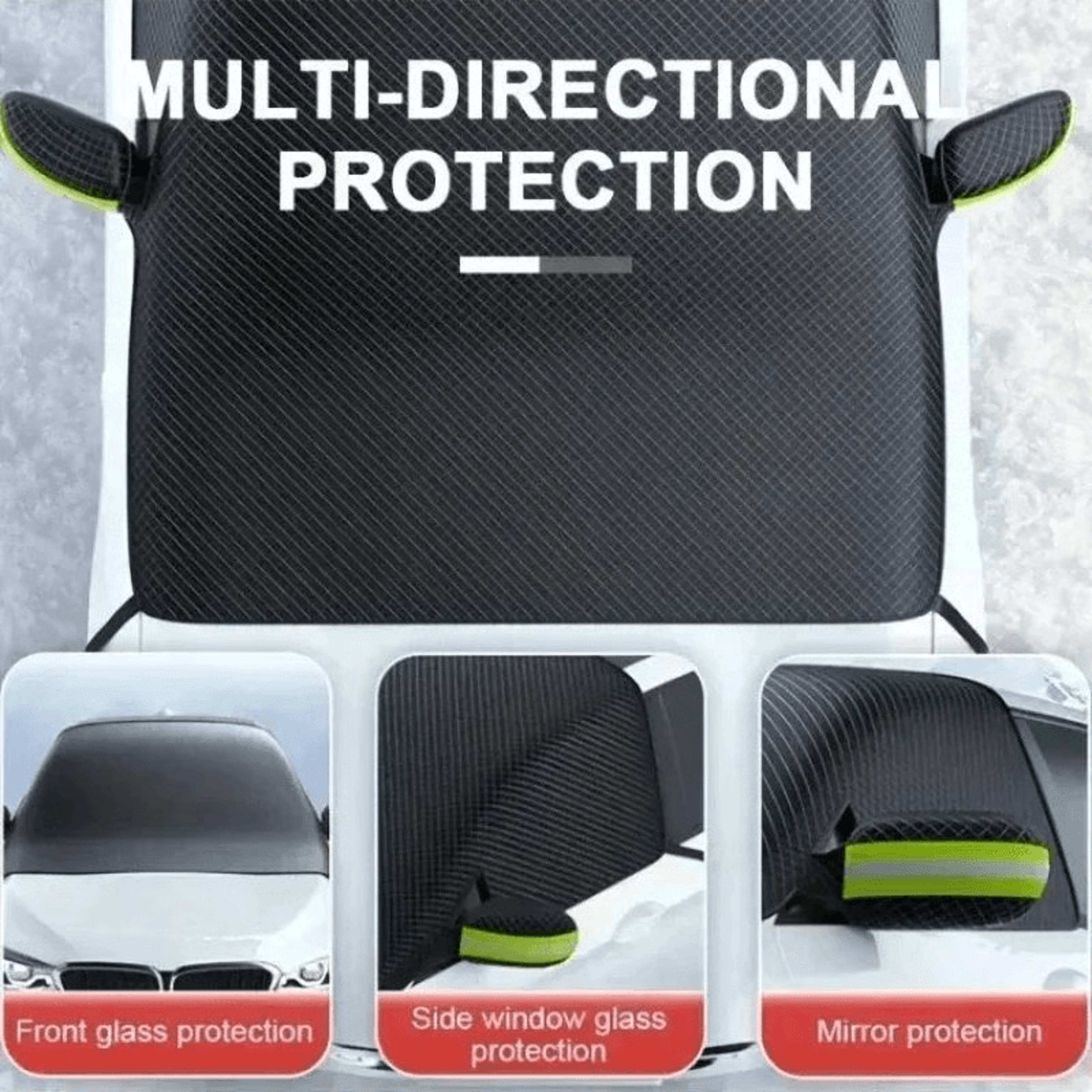Antitheft magnetic windshield frost cover on SUV