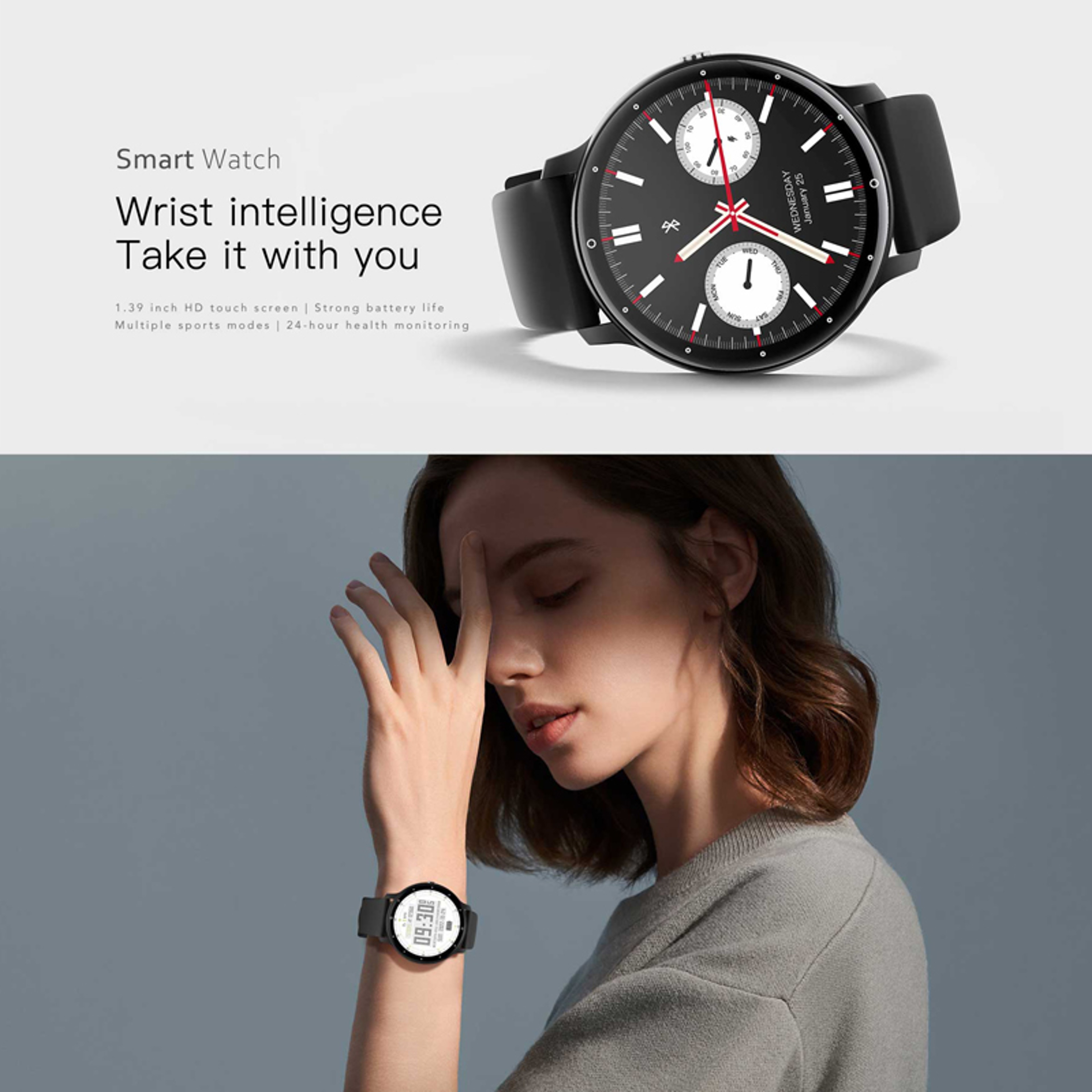 Ultra Light Smart Watch For Men Sports Fitness Full Touch Screen Bluetooth Call Heart Rate Monitor 4