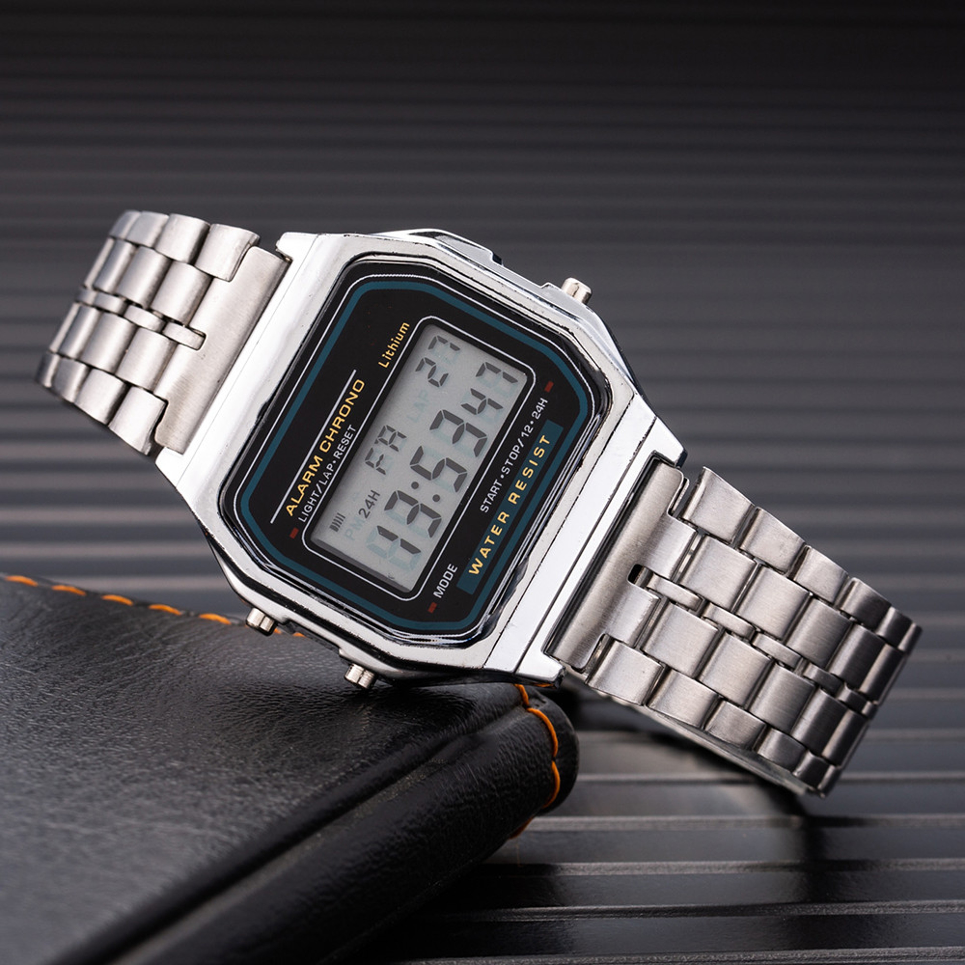 Gold Silver Stainless Steel Digital Watch For Women Business Electronic Wrist Watches 5