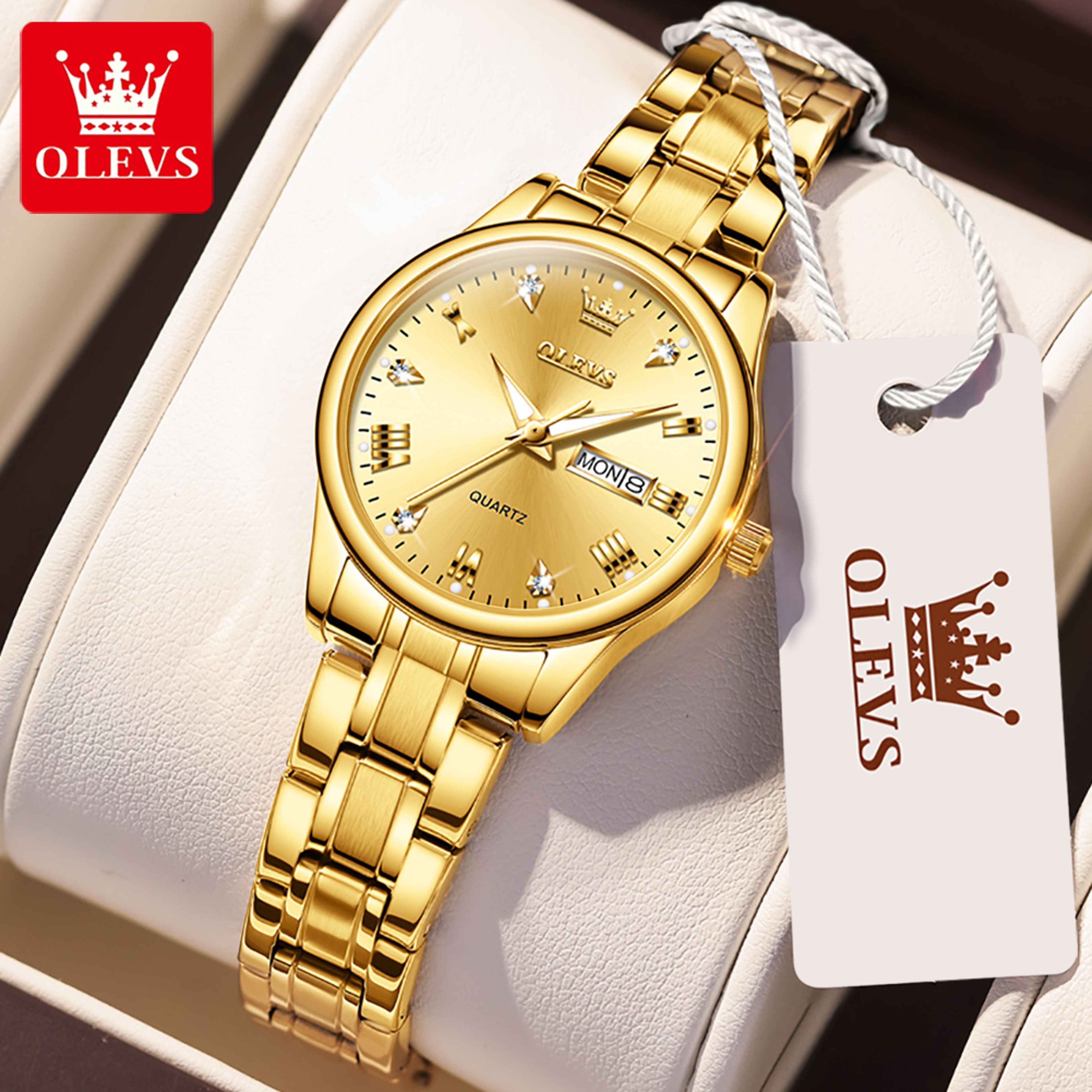 Classic Business Top Woman Watch Waterproof Ladies Wristwatch Original Quartz Watch Diamond Scale C 9