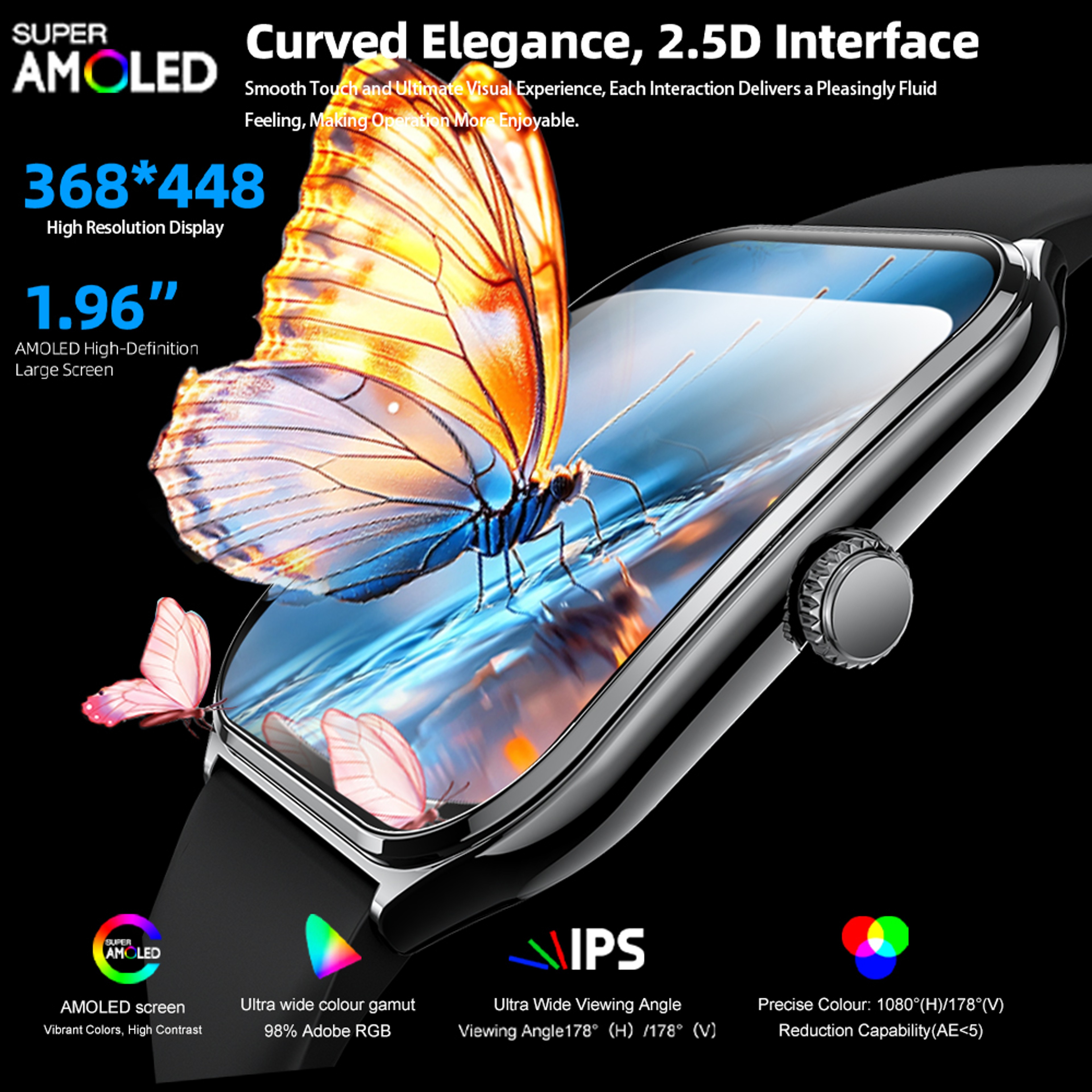 New Ultra Thin Smart Watch Men Display HD Call Reminder Always Show Time Smartwatch 2