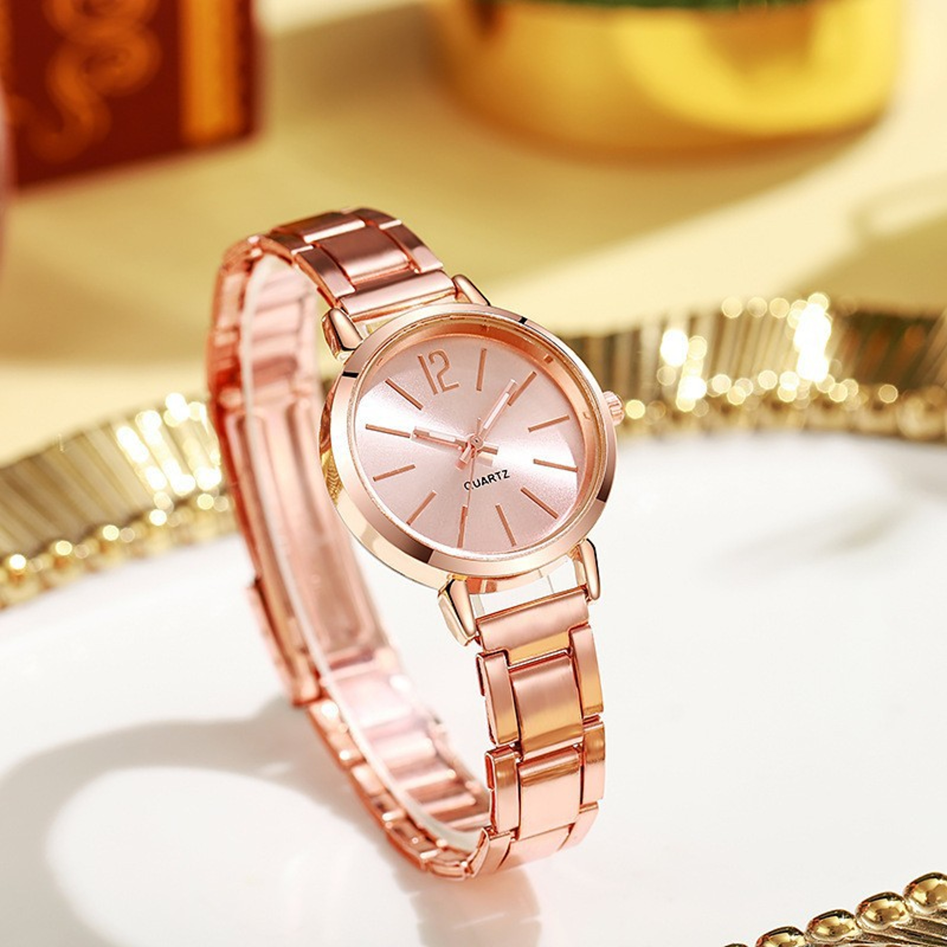 Stainless Steel Fashion Quartz Watch For Women Luxury Watch With Simple Circular Dial 7