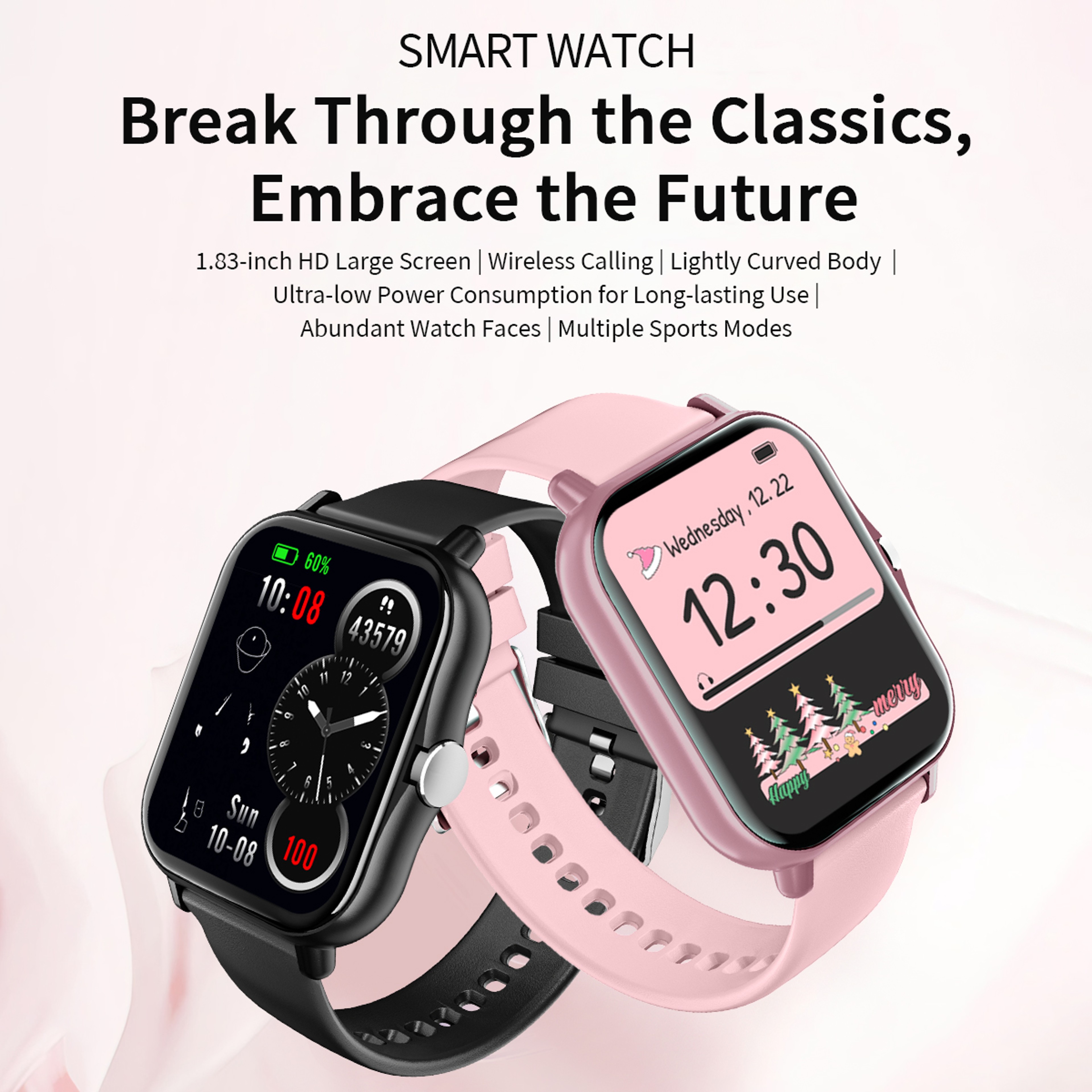 Waterproof Smartwatch BT Call HD Screen Sports Fashion Bracelet Health Sleep Monitoring For Kids Wo 1