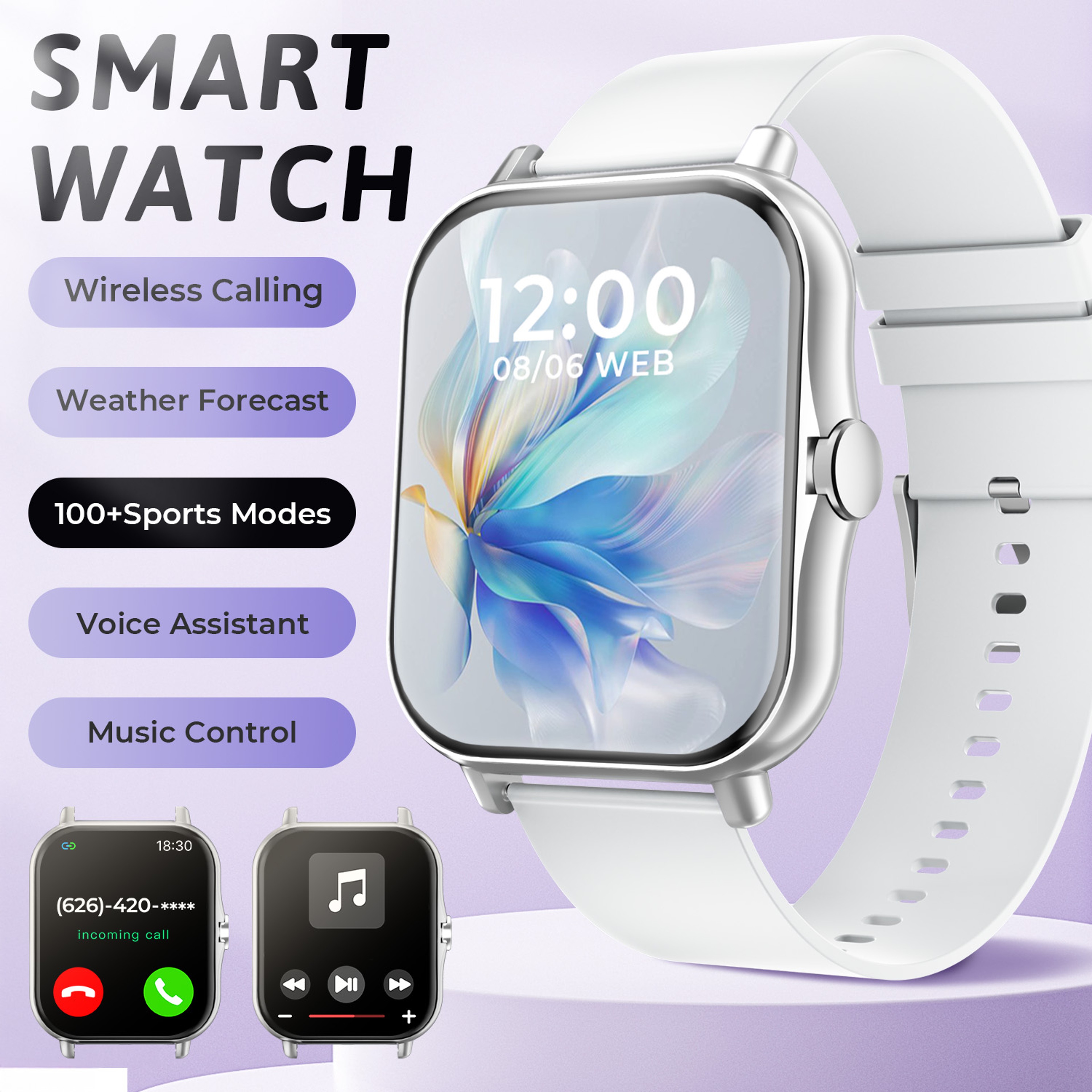 Waterproof Smartwatch BT Call HD Screen Sports Fashion Bracelet Health Sleep Monitoring For Kids Wo 6