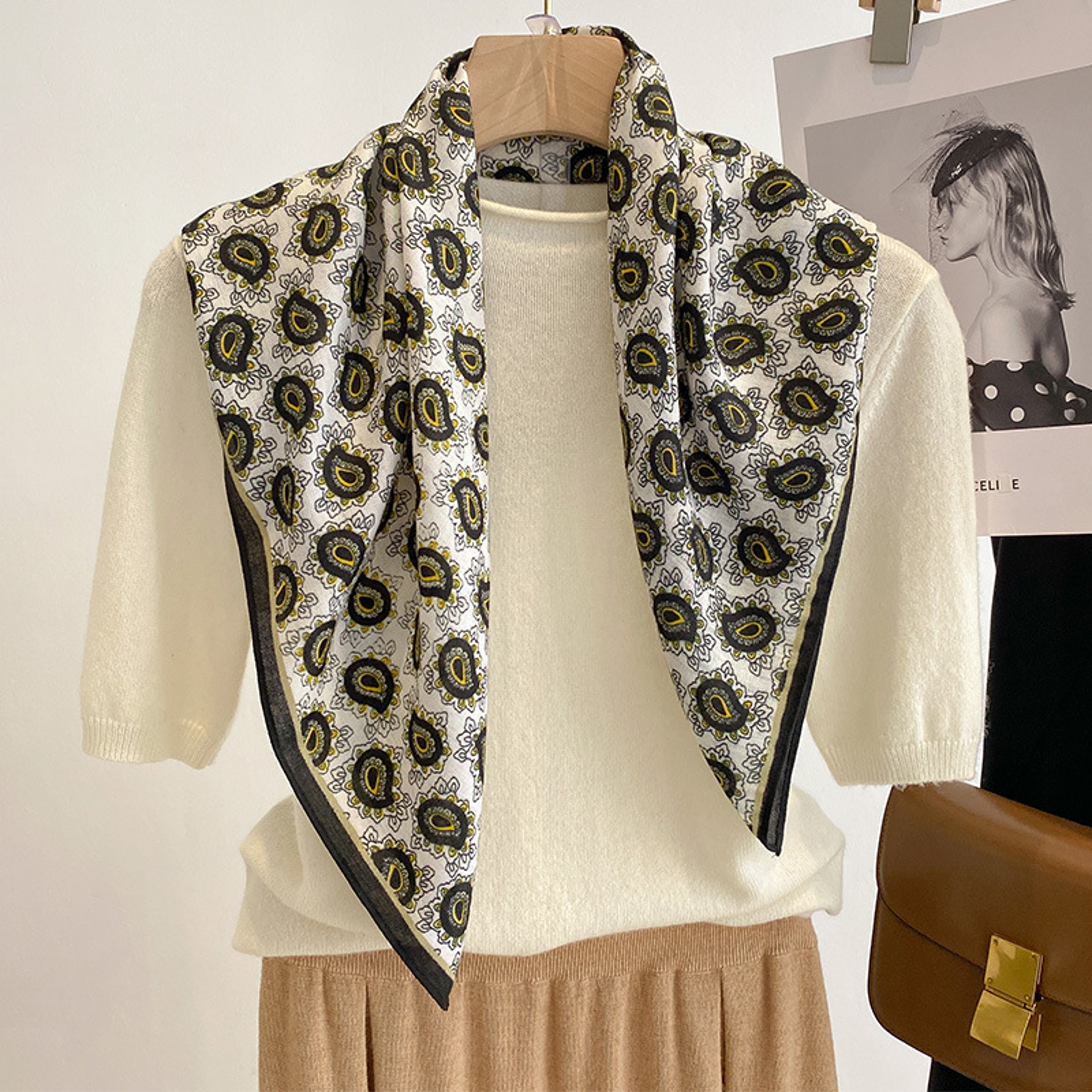 New Pure Cotton Women Scarf Square Foulard Lady's Neck Hair Scarves Design Printed Head Kerchief Fashion Girl Scarf – view 28