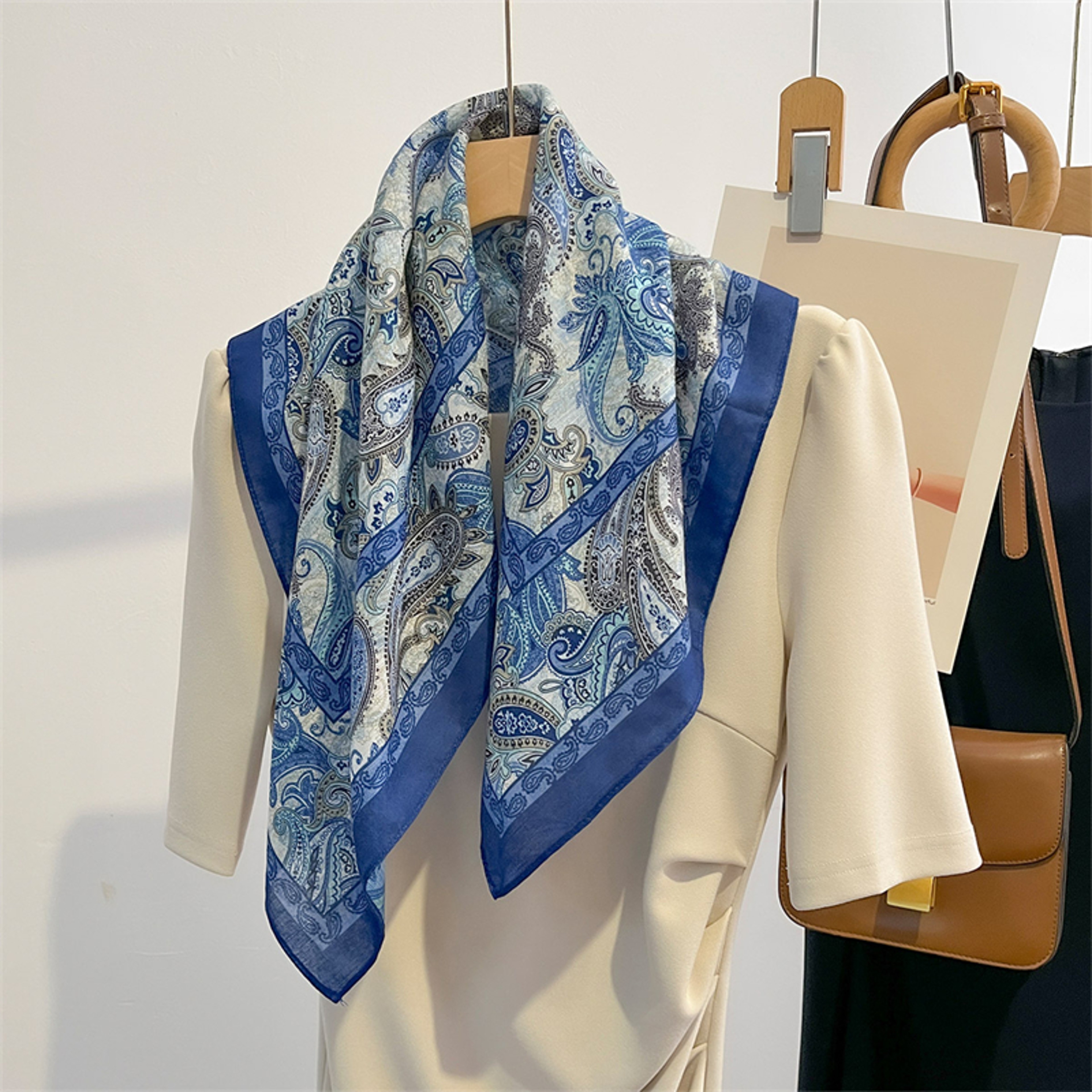 New Pure Cotton Women Scarf Square Foulard Lady's Neck Hair Scarves Design Printed Head Kerchief Fashion Girl Scarf – view 53