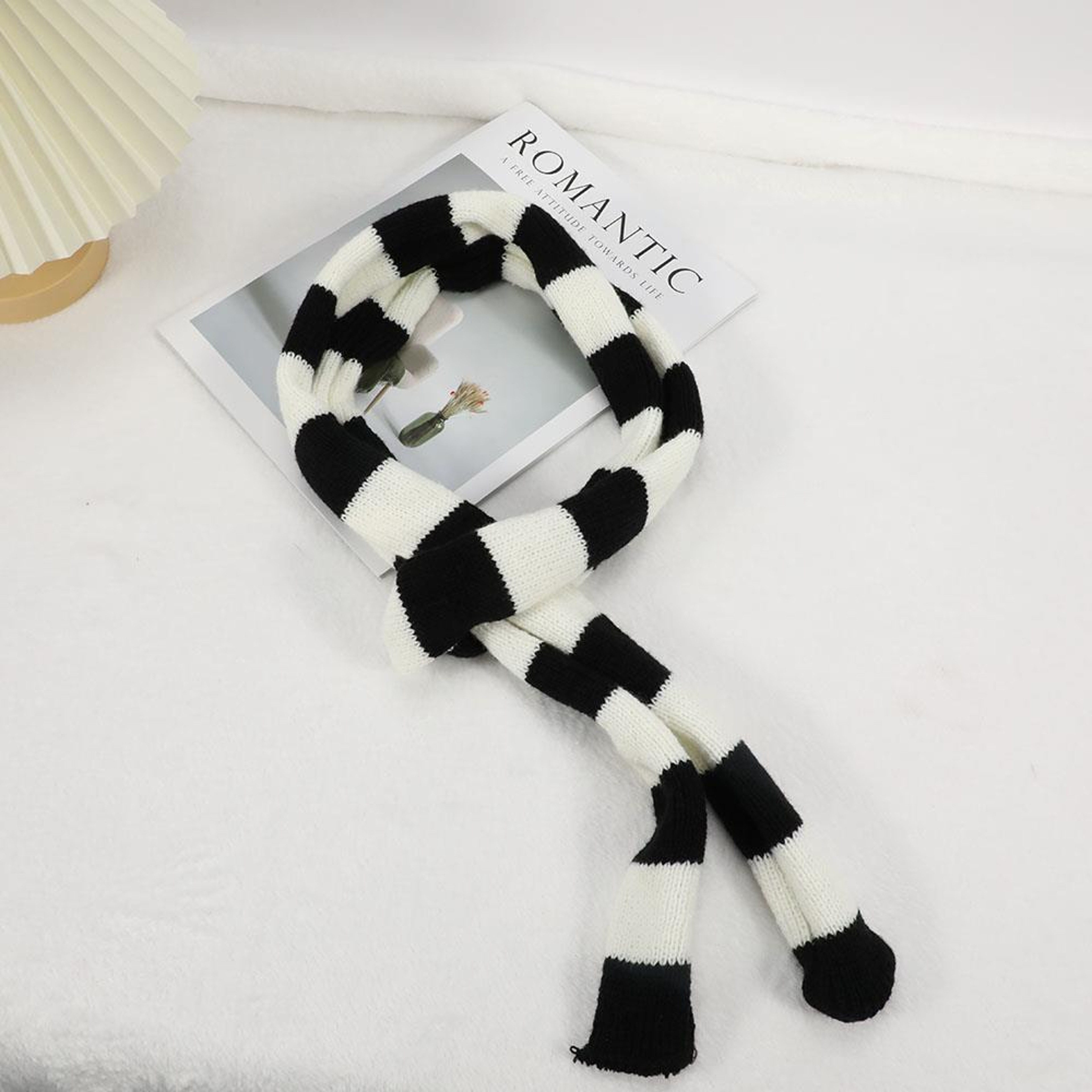 Stripe Women Cotton Scarves Long Thin Neckerchief Fashion Streetwear 8