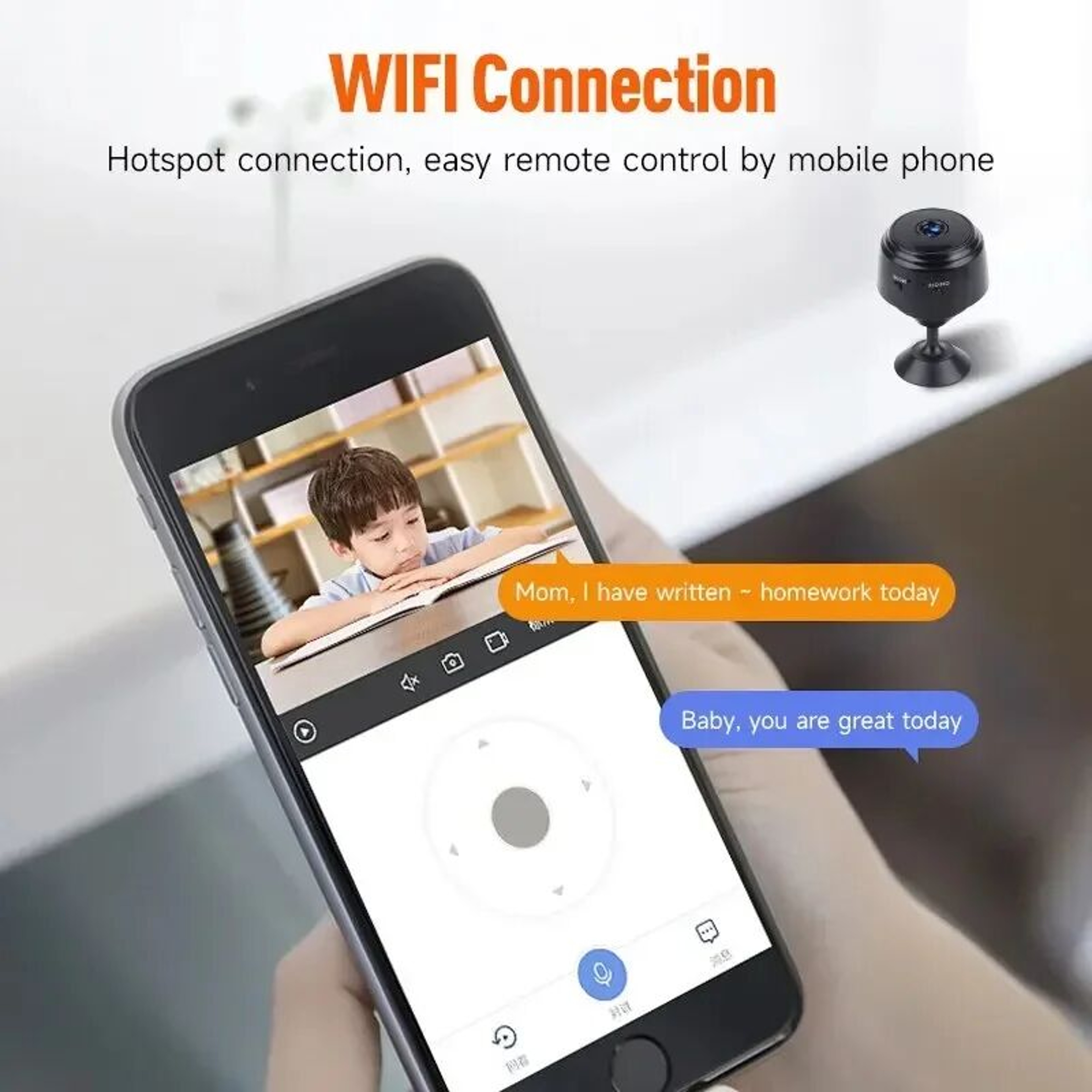 Mini WiFi Camera for Security Protection, Wireless Remote Monitor Camcorders Video Surveillance Smart Home – view 3