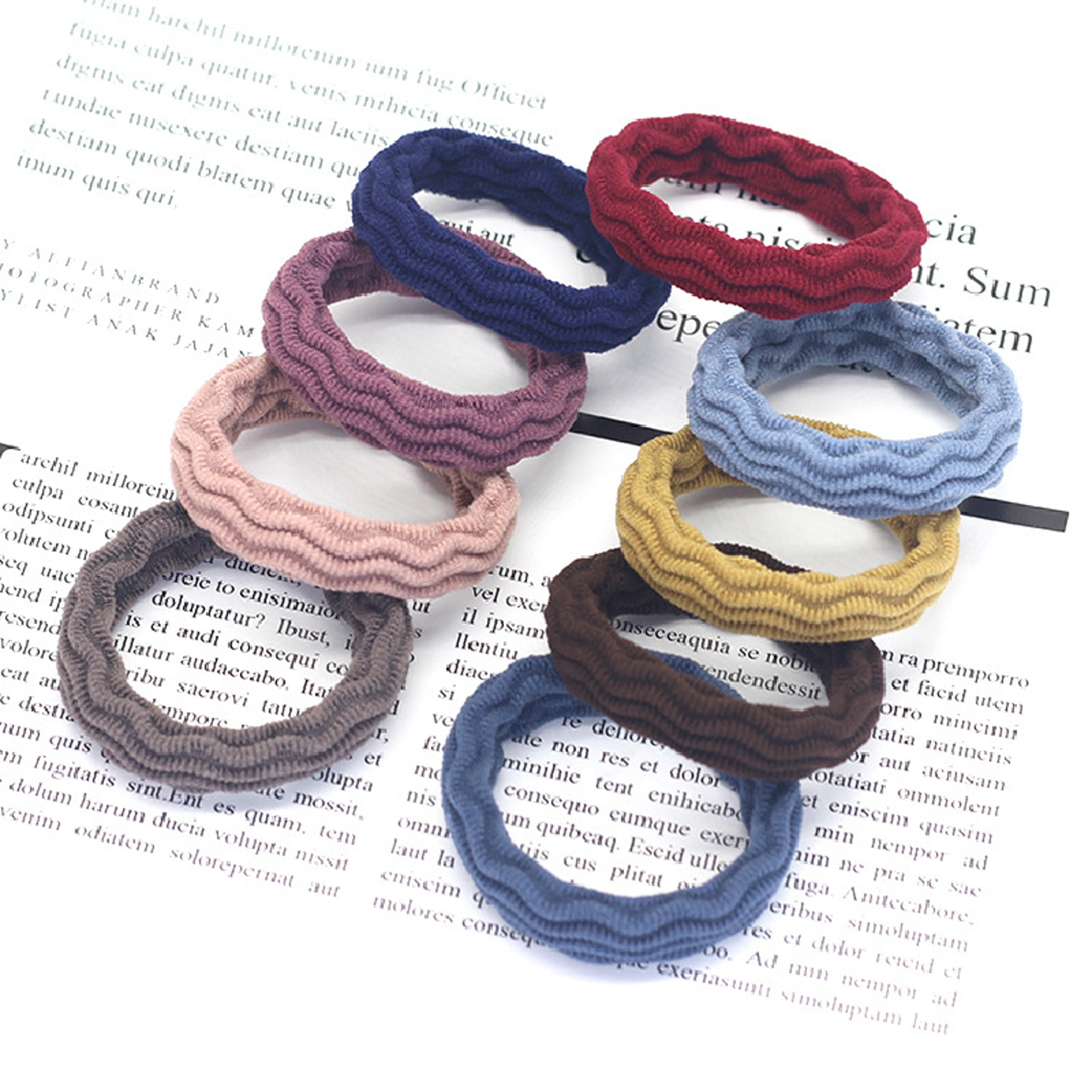 Fashion Womens Headband Hair Accessories High Elasticity Jacquard Pattern Hair Rope 2