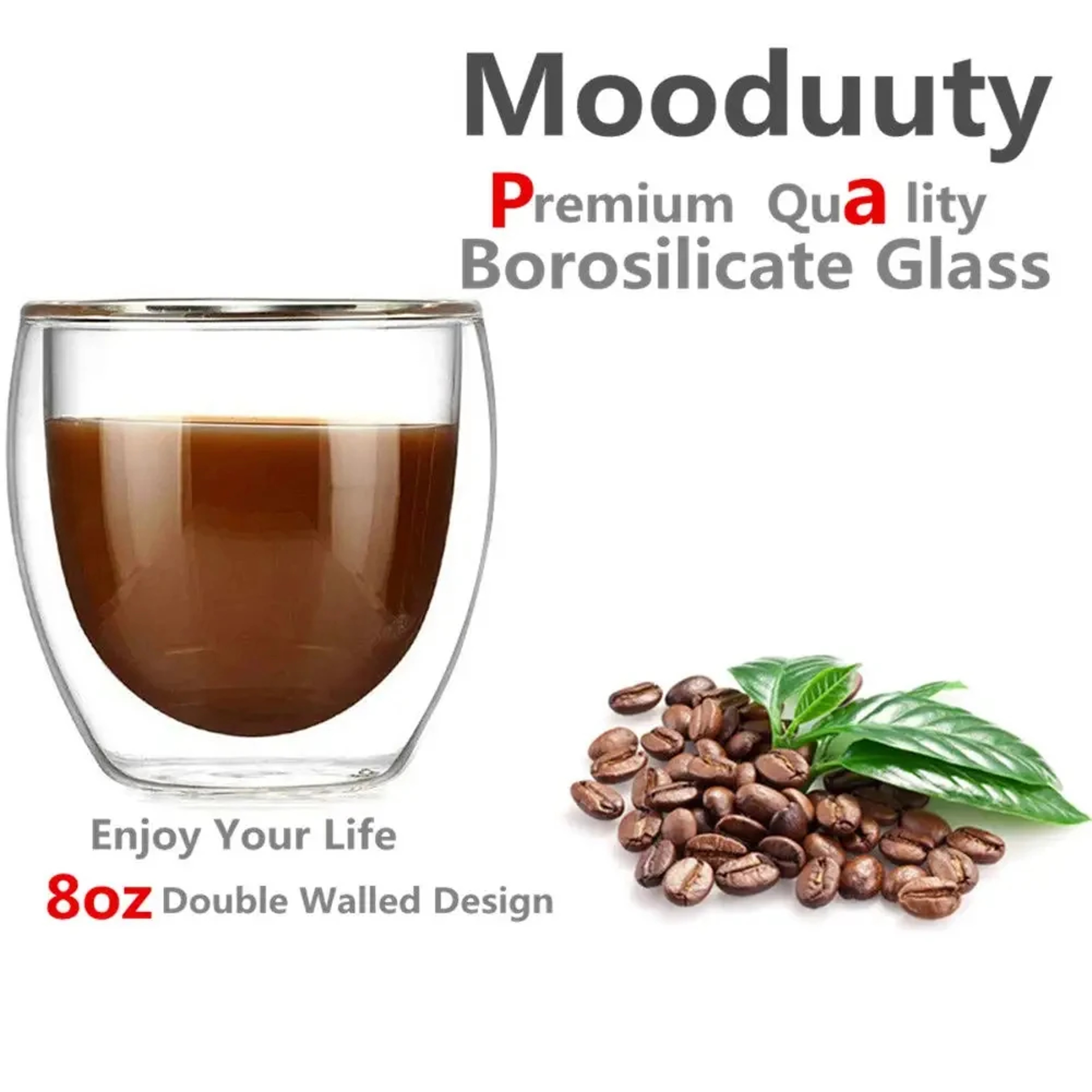 Cute Double Wall Glass Cups Personalized Mug Coffee Tea Drinking Glasses Set For Beer 4