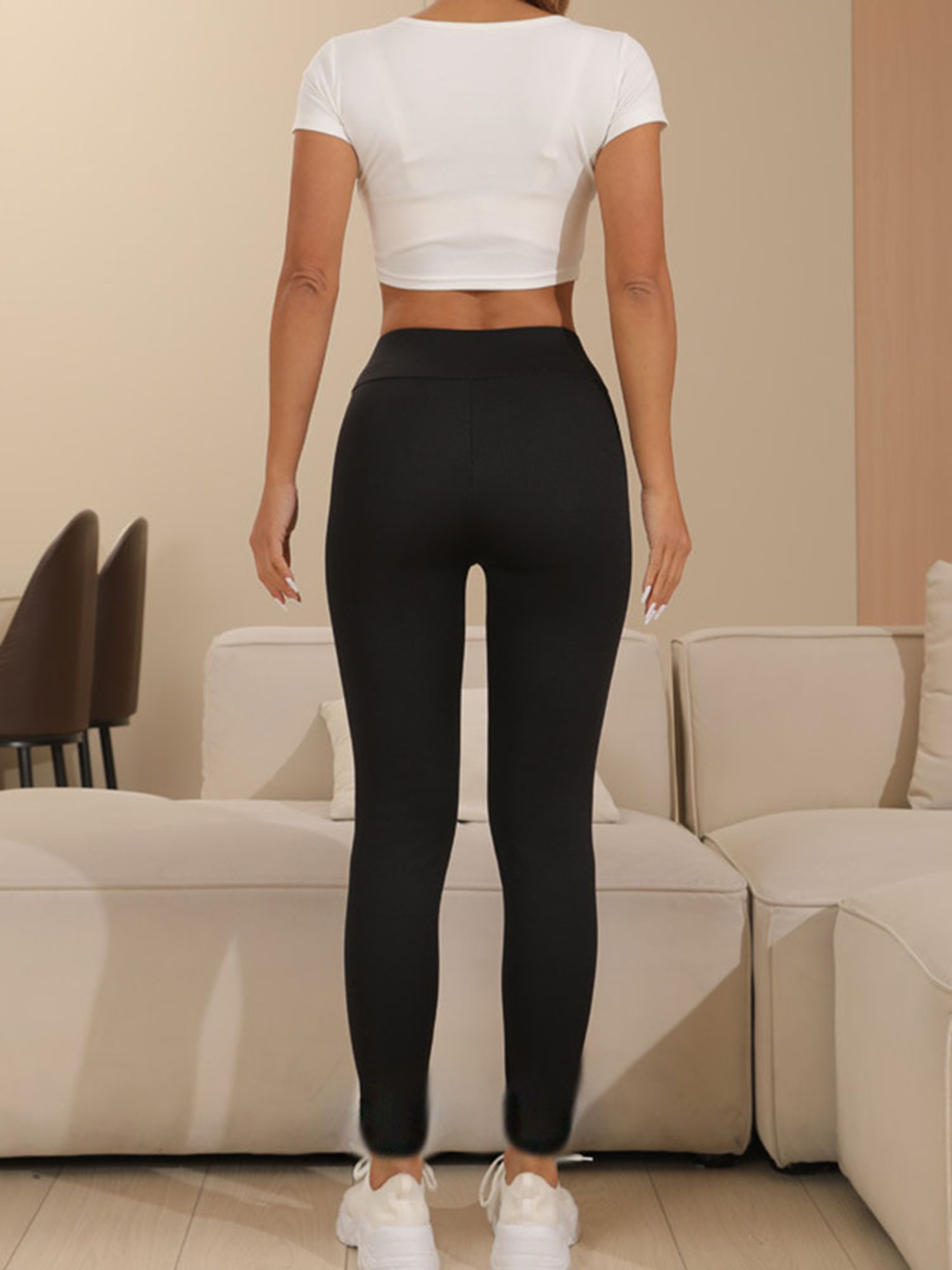 High Waist Winter Thicken Warm Leggings Women Lamb Cashmere Joggers Fleece Elastic Tights Slim Velv 5