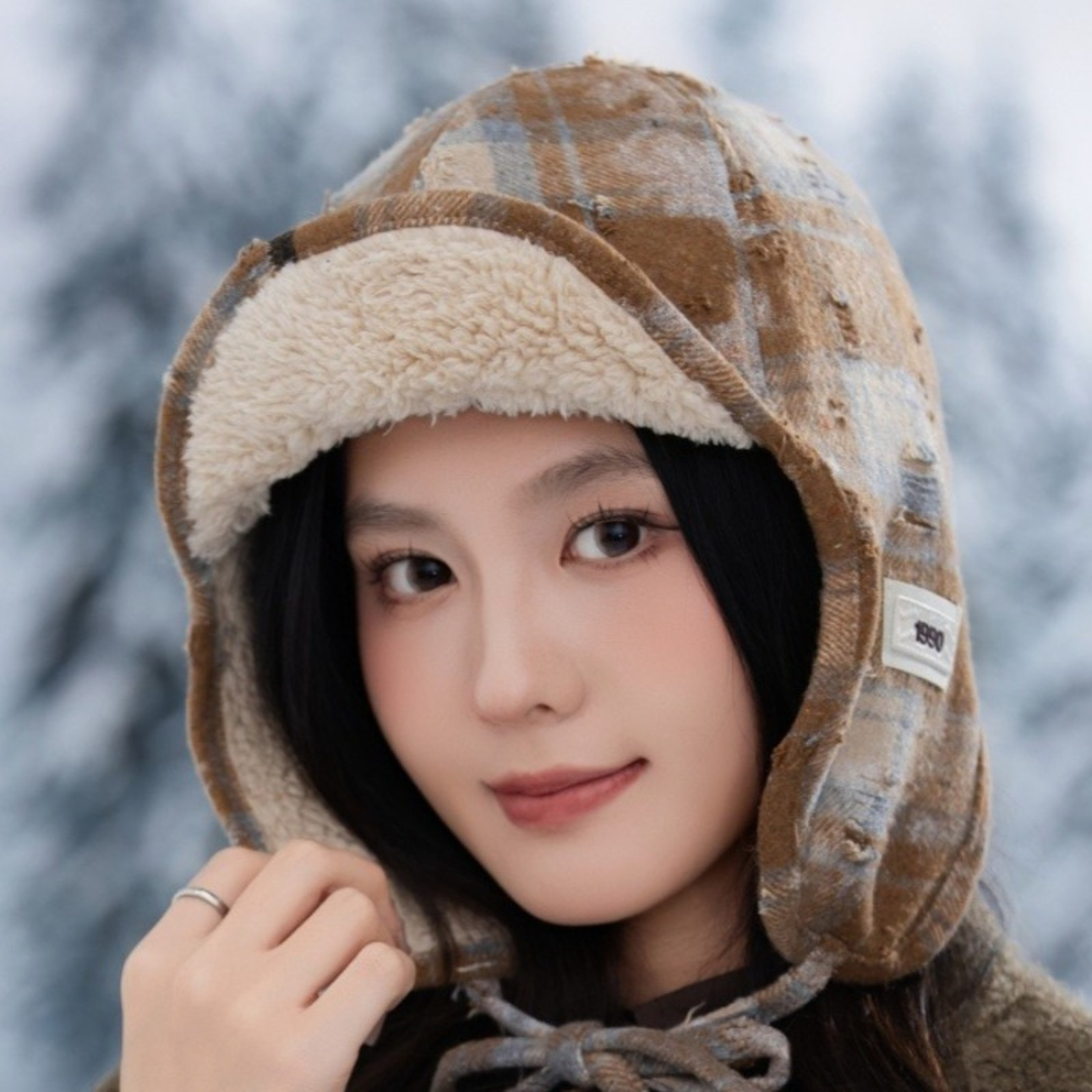 Plaid Unisex Ski Caps Thickened Warm Pilot Hat Windproof Bomber Hat – view 2