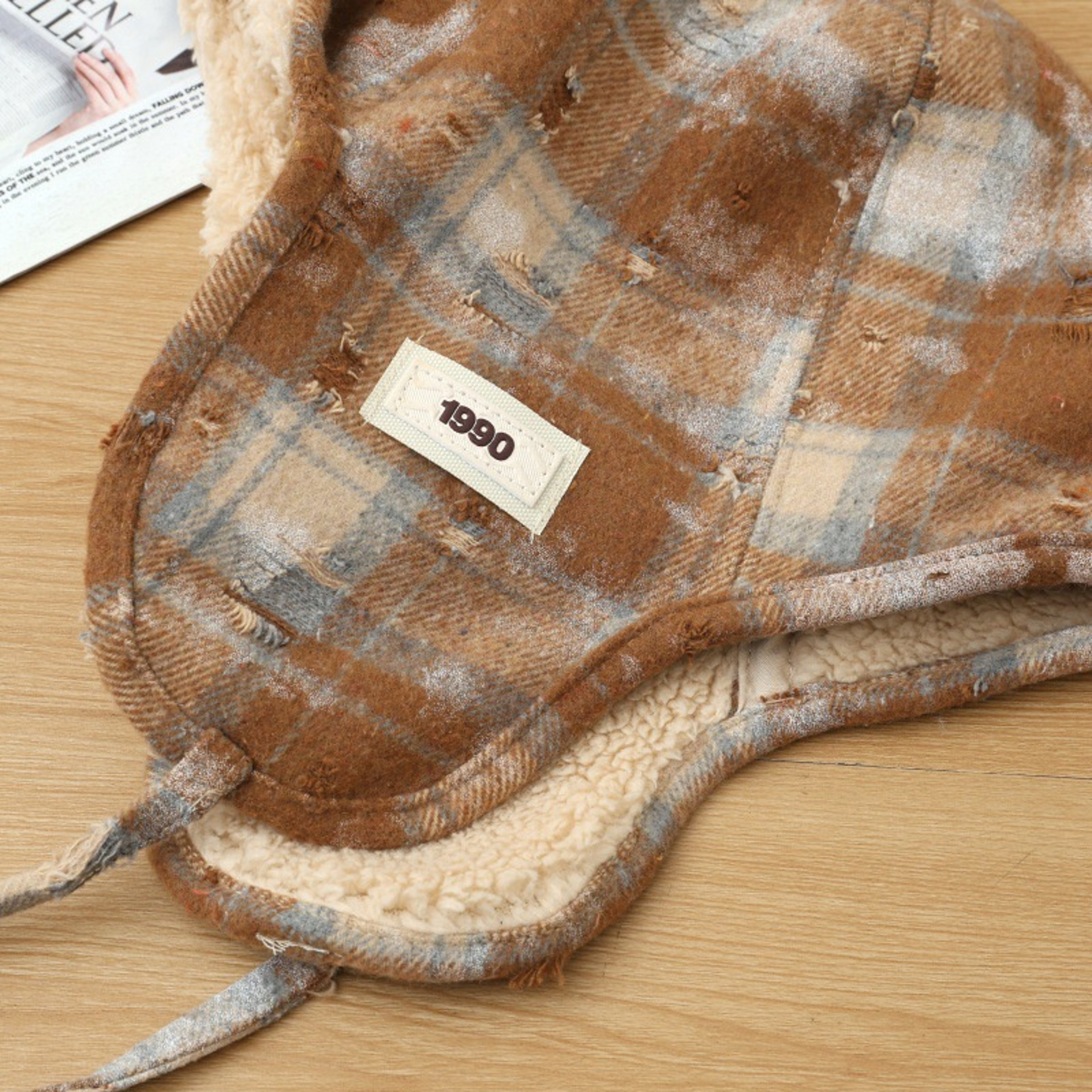 Plaid Unisex Ski Caps Thickened Warm Pilot Hat Windproof Bomber Hat – view 6