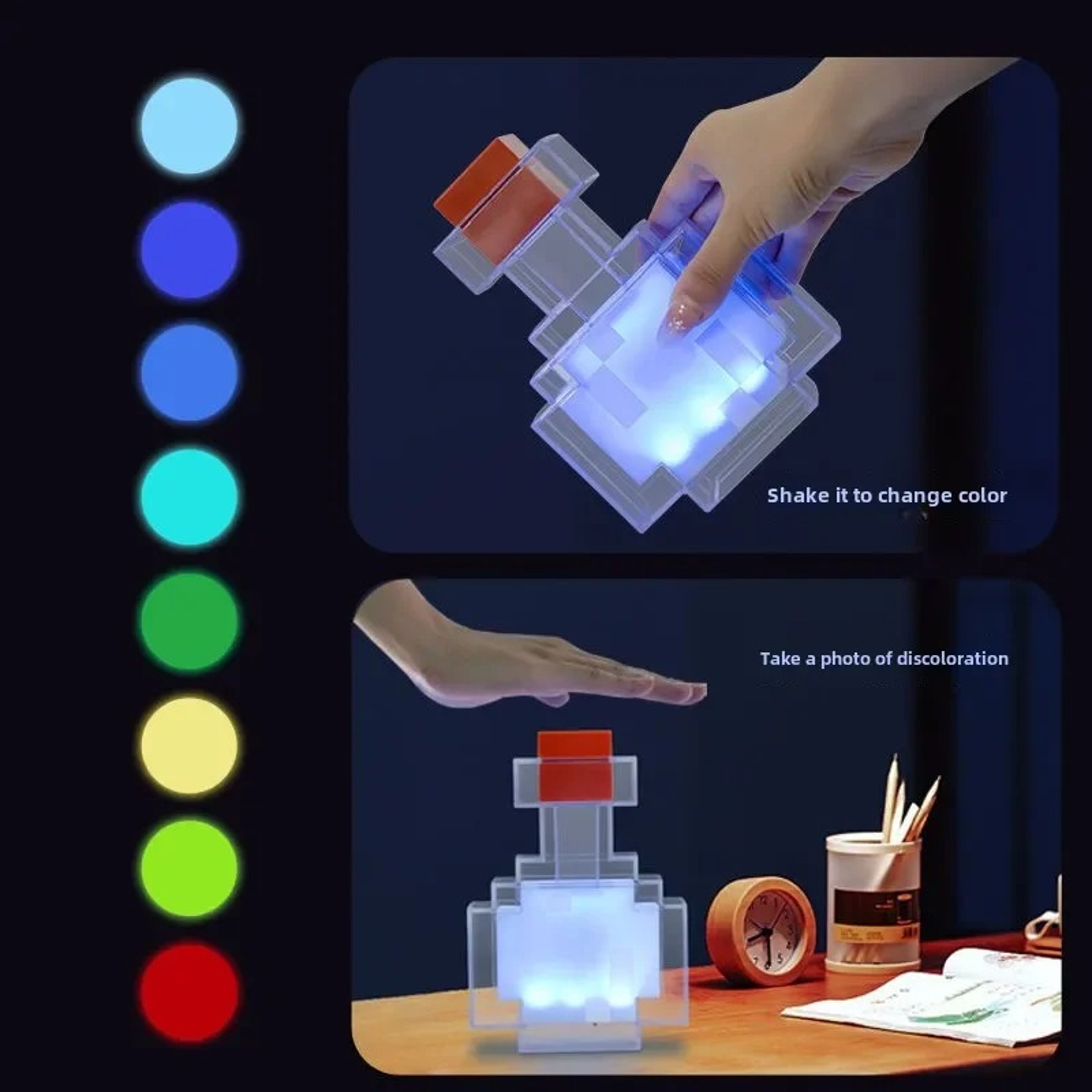 Liquid Medicine Bottle Model MC Game Night Light ABS Rechargeable Type C Color Changing Light For C 2