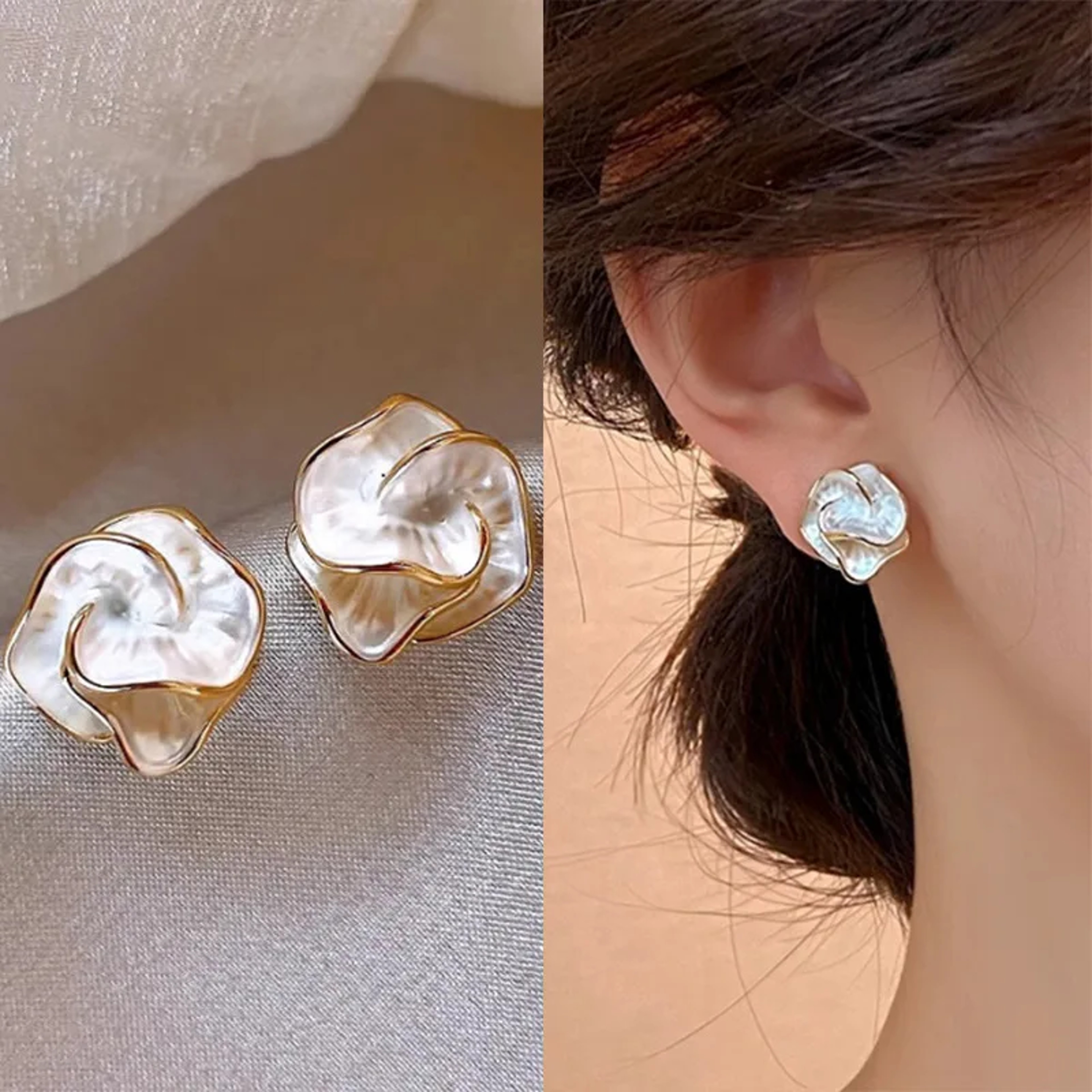 Unique Cubic Camellia Flower Stud Earring For Women Gentle Daily Temperament Earring Gift For Girls 2
