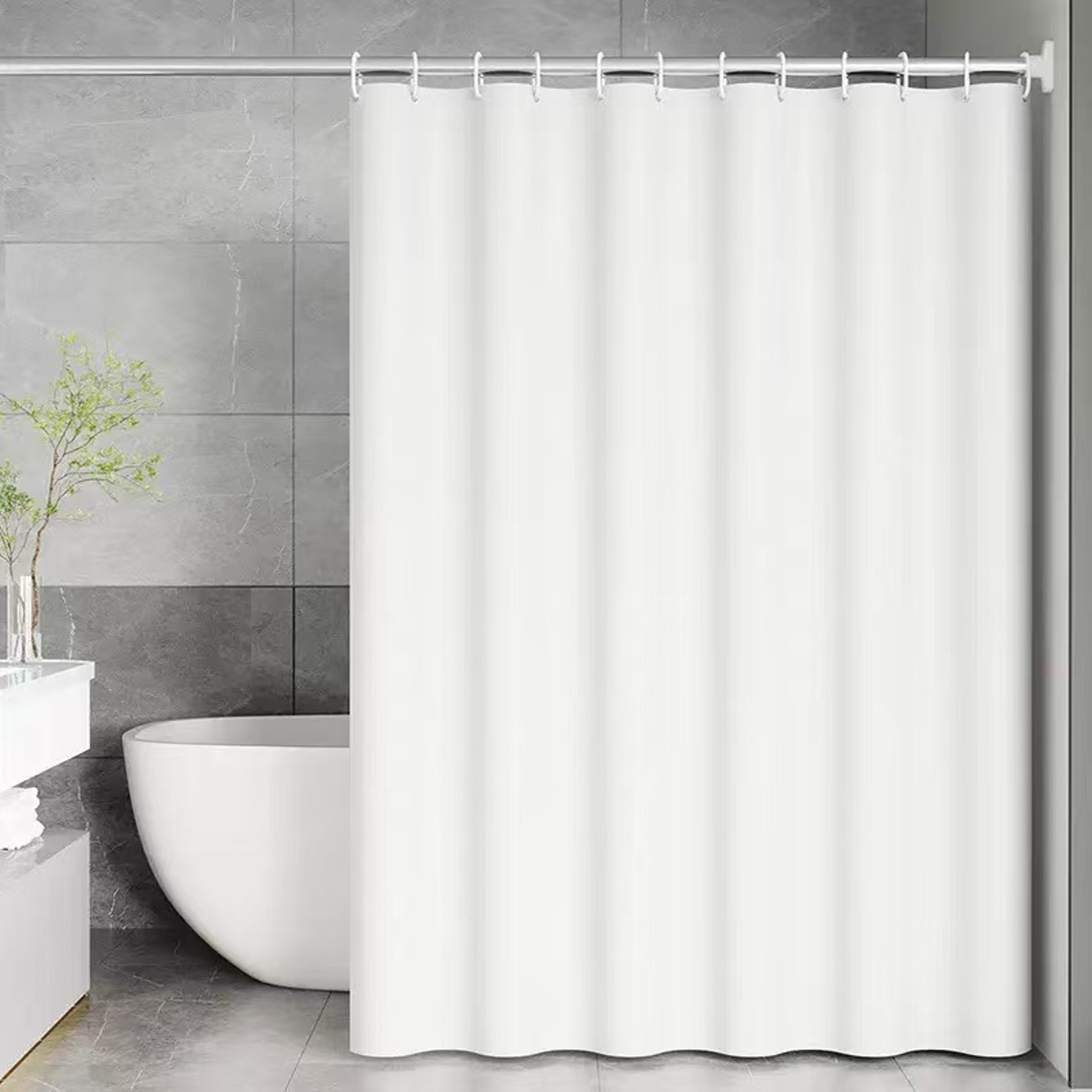 Waterproof PEVA Bath Curtain Opaque Shower Liner With Metal Grommets Silky Feel 6