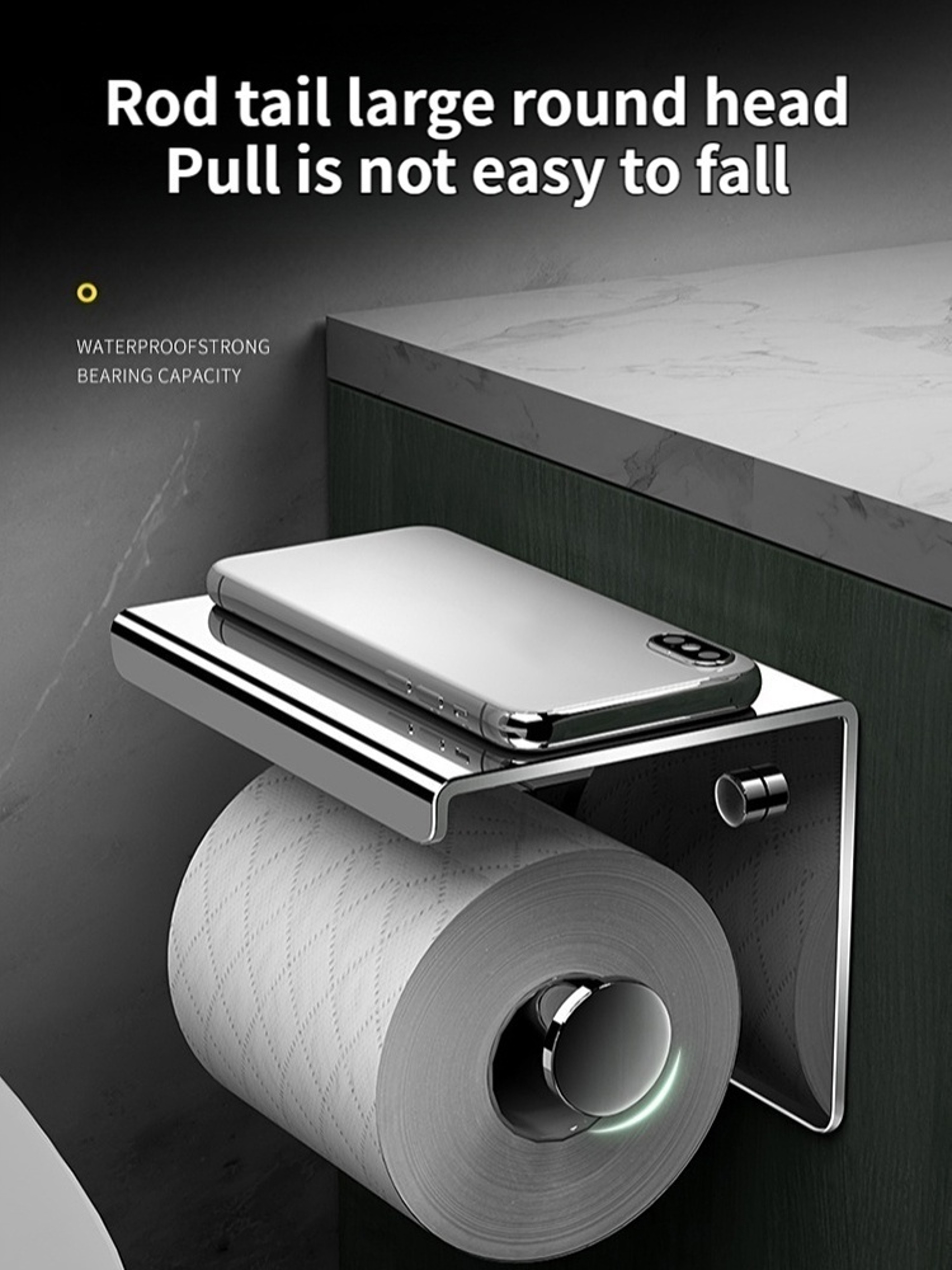 WallMounted Stainless Steel Paper Towel Holder Kitchen Roll Holder Toilet Paper Holder Bathroom Tow 1