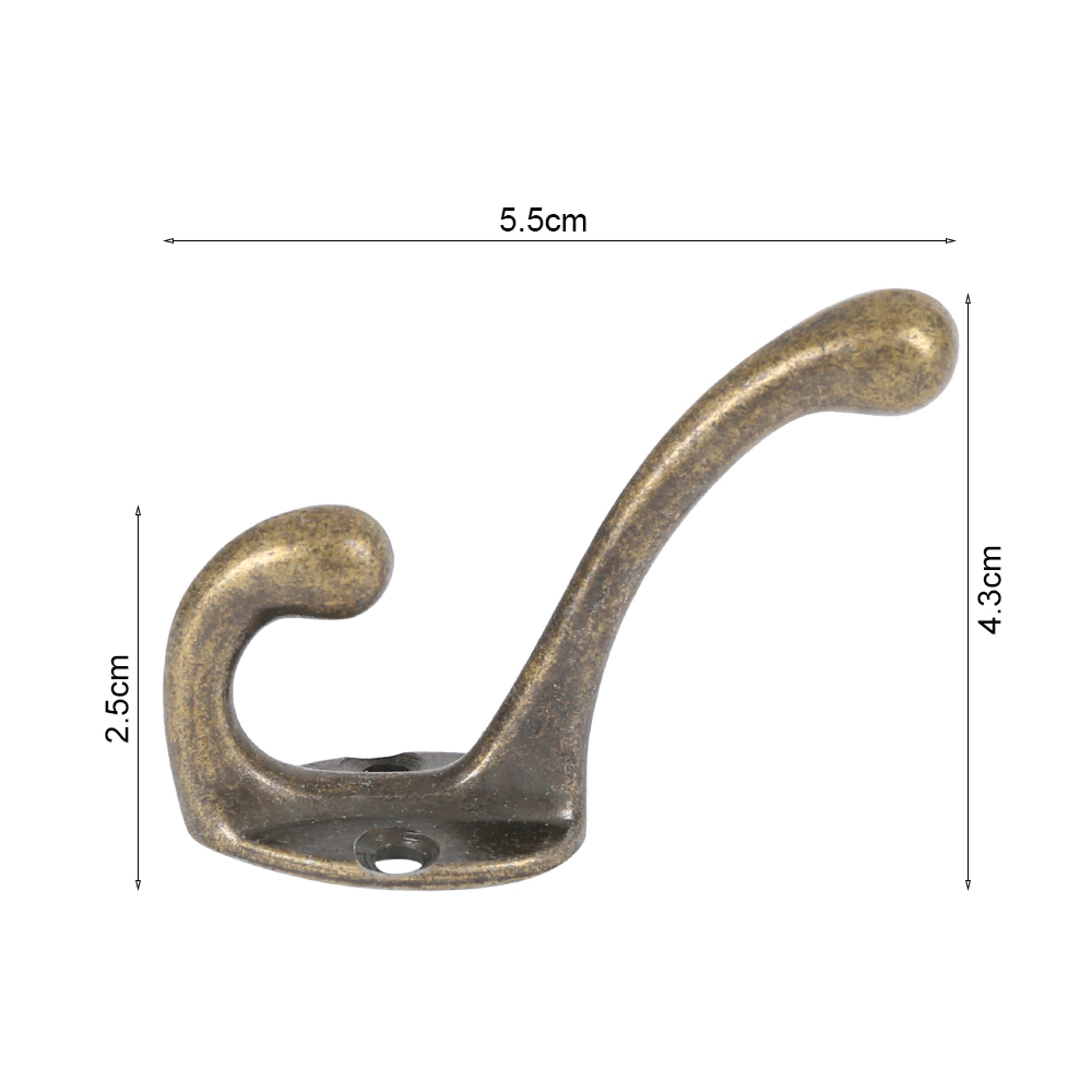 Wall Mounted Coat Hooks Heavy Duty Dual Coat Rack Vintage Bronze Clothes Hanger With Screw For Bath 4