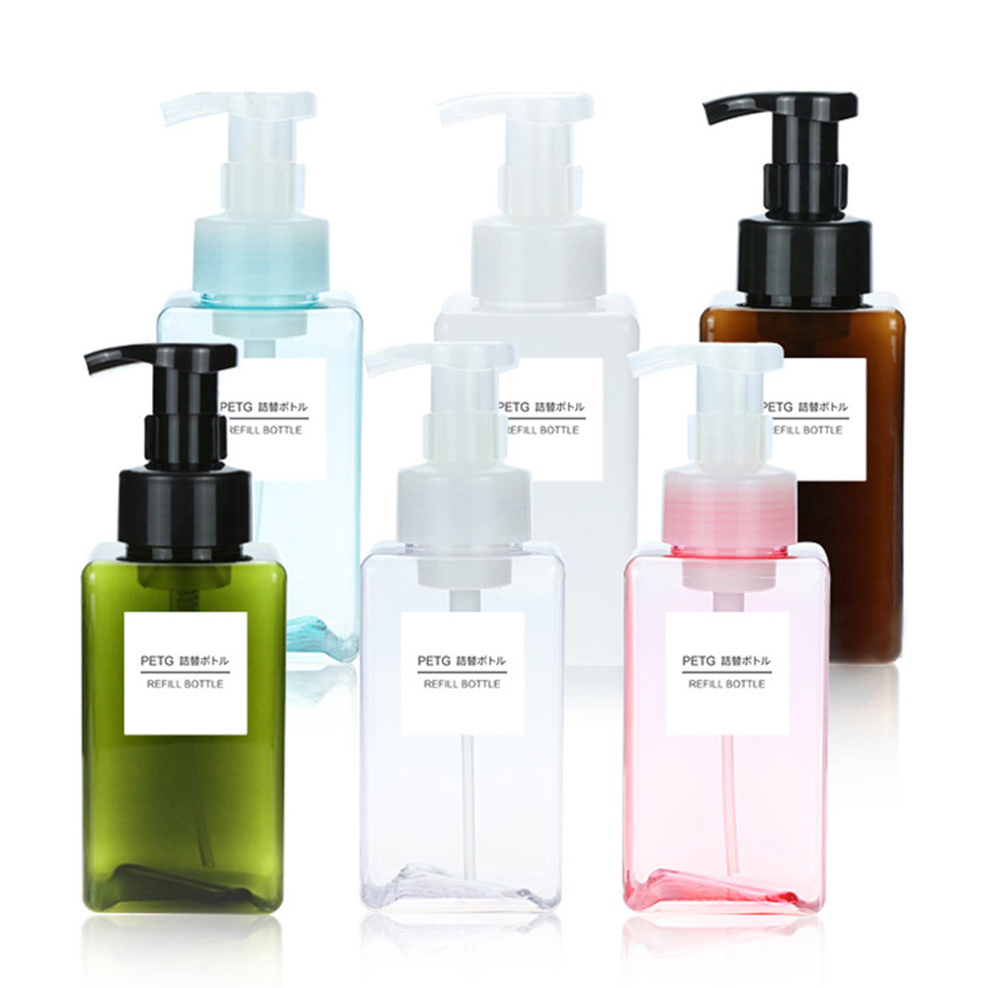 Refillable Empty Foaming Bottle Soap Dispenser For Shower Gel Lotion Shampoo Cleanser With Pump 2