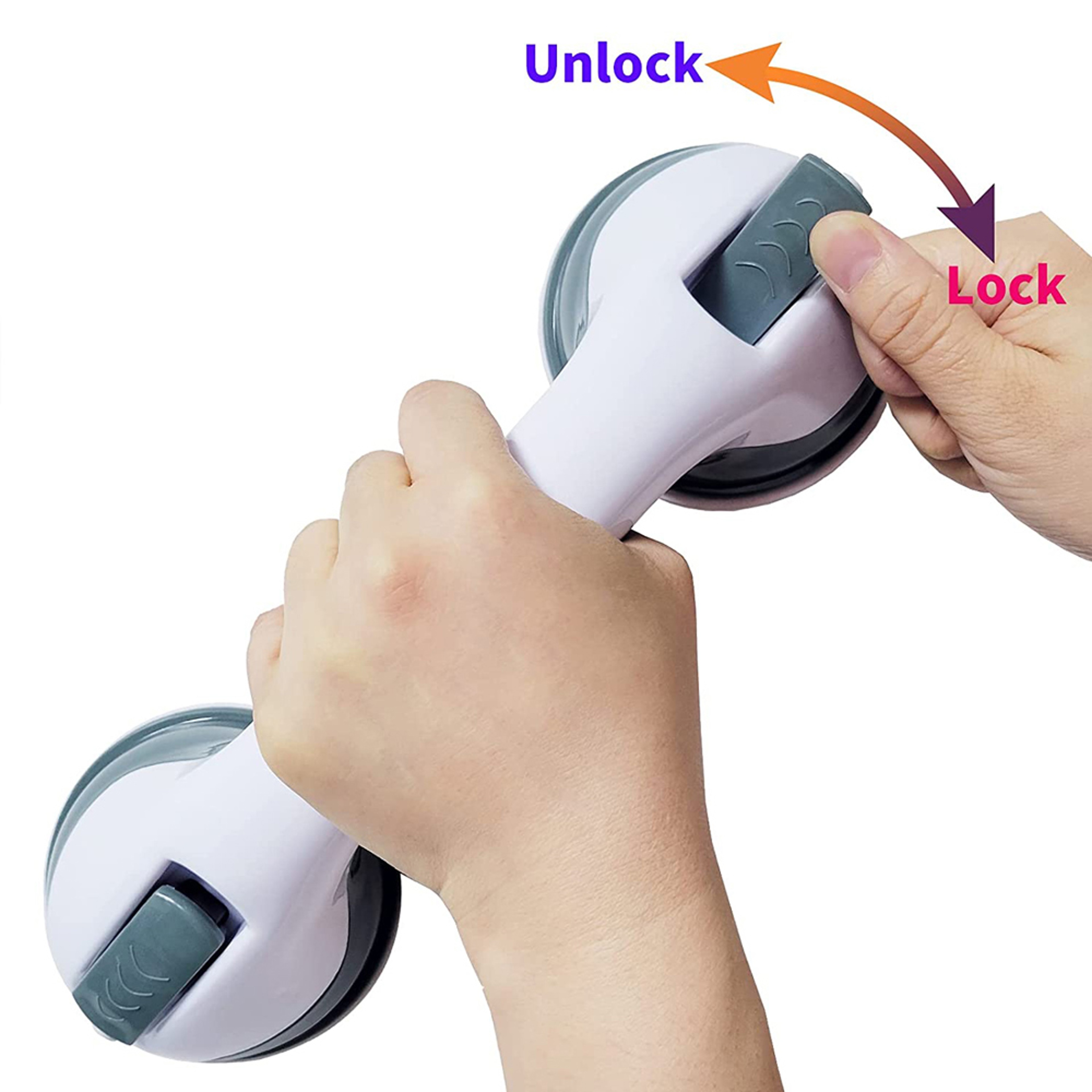 Ultra Grip Shower Handle Grab Bars with Dual Locking Suction Cups, Anti Slip Bathroom Support for Toilet – view 2