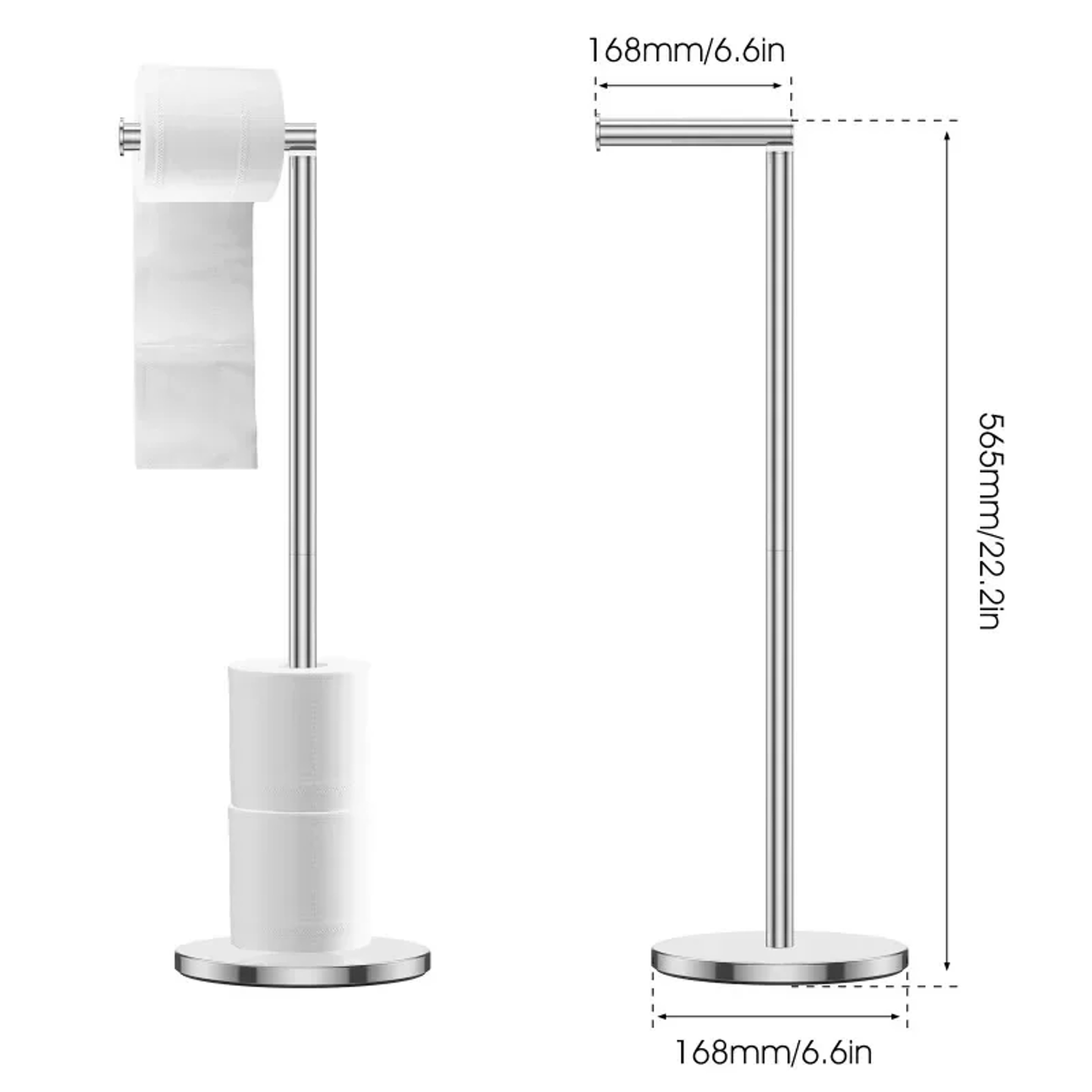 Single Pole Paper Towel Holder Bathroom Stainless Steel Floor Mounted Toilet Paper Holder Kitchen F 4