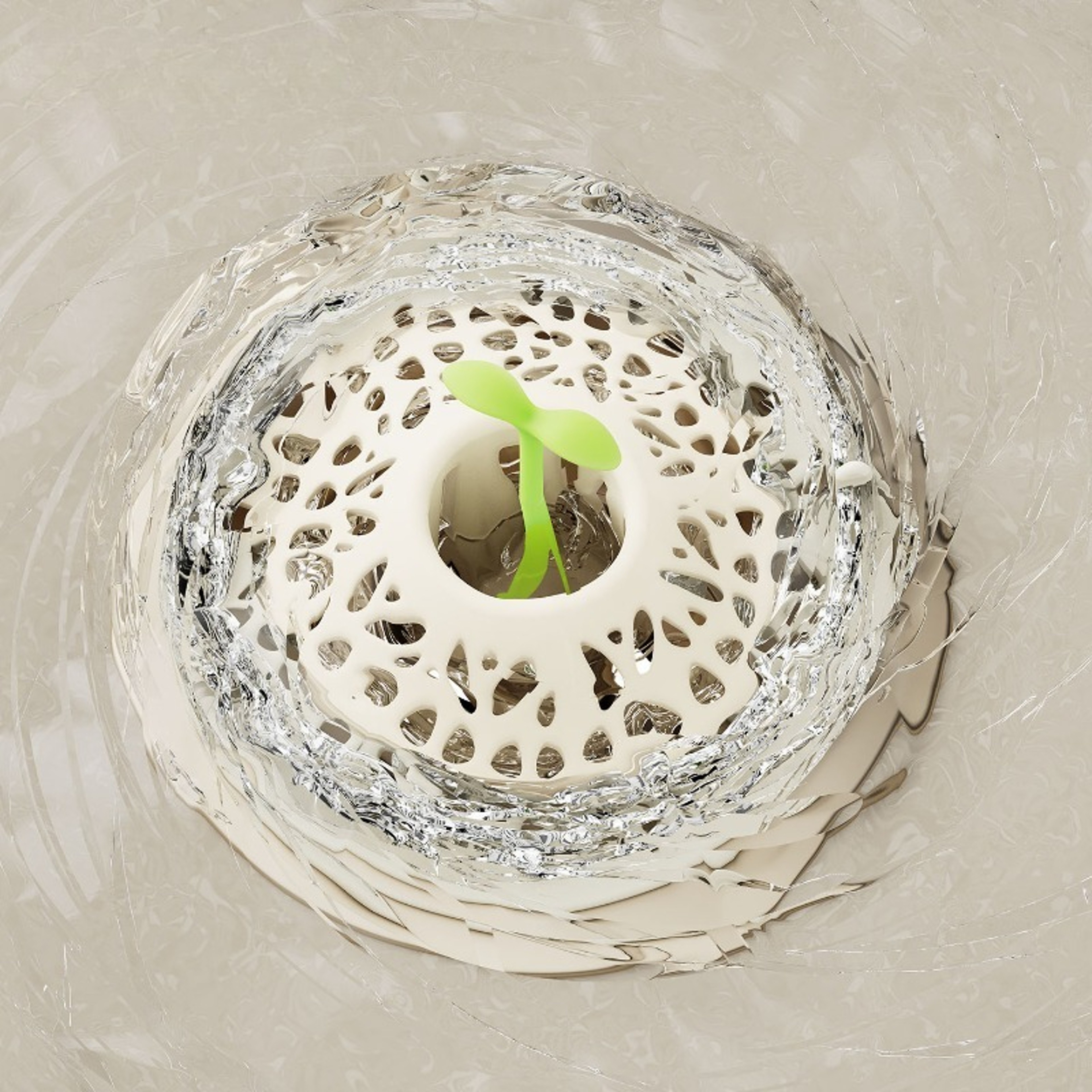 Anti Clog Embedded Floor Drain Hair Filter with Sprout Design Sink Strainer Bathroom Hair Catcher – view 4