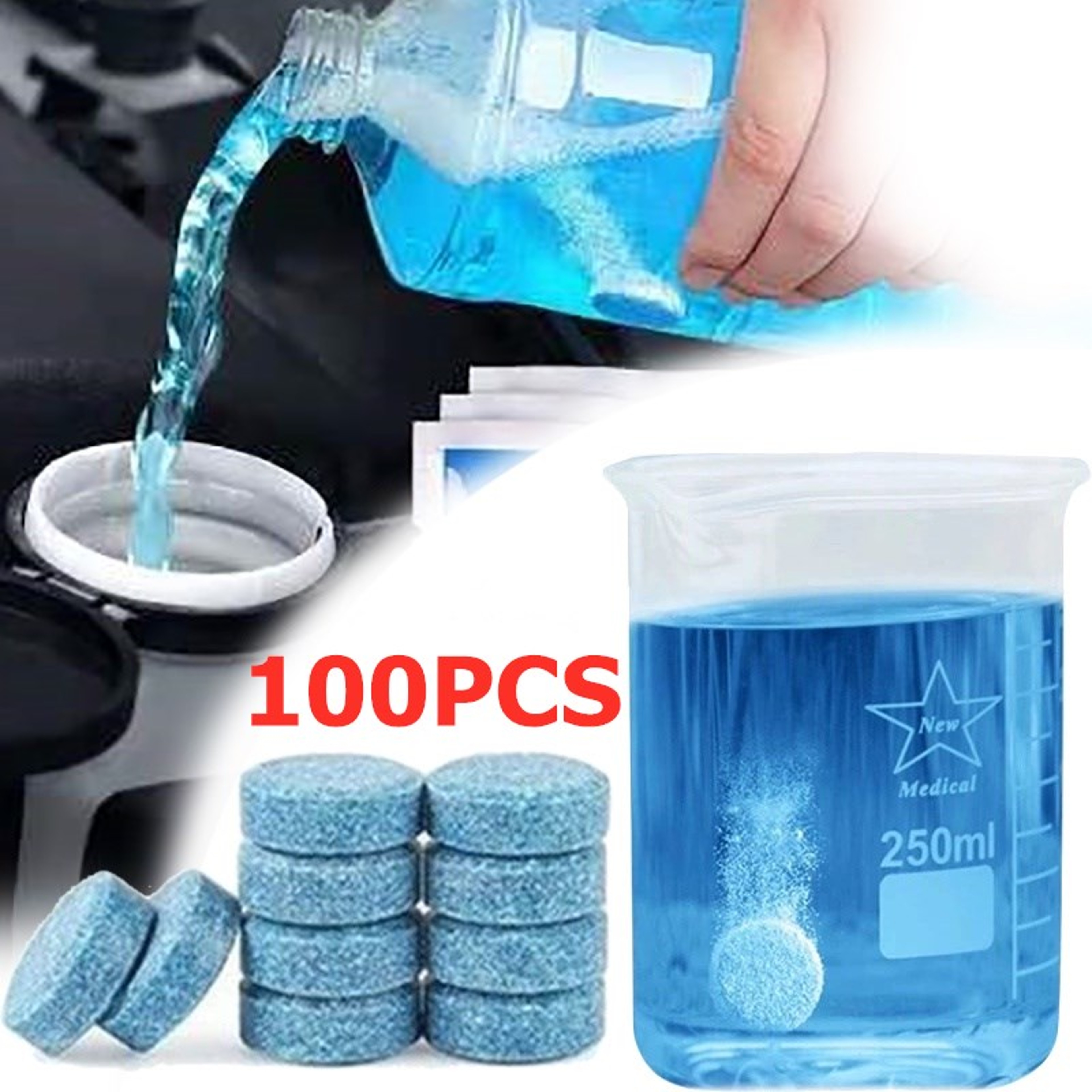 Effervescent Tablet Solid Cleaner Car Windscreen Cleaner Auto Wiper Glass Cleaning Concentrated Det 0