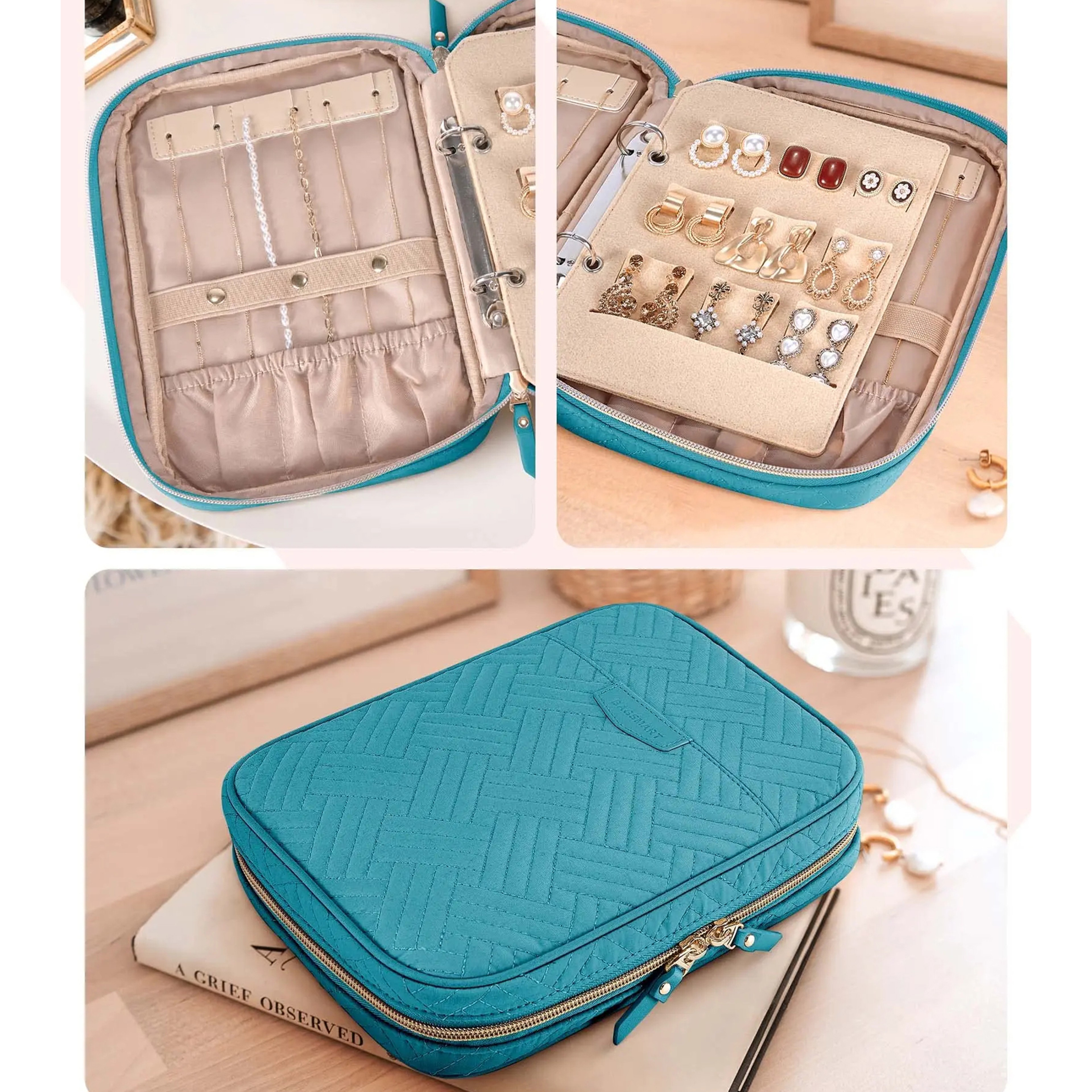 Jewelry Storage Book For Necklaces Earrings Rings Bracelets Transparent Travel Organizer Case Pouch 4