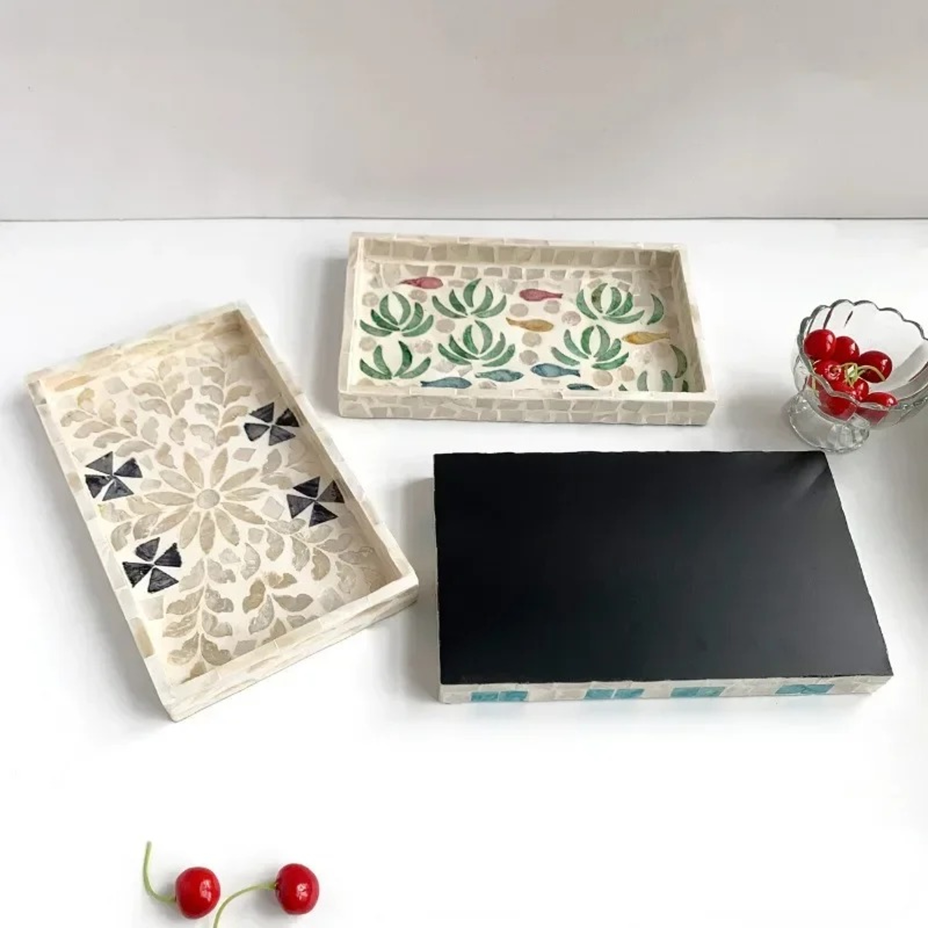 Colorful Storage Container, Rectangular Shell Tray, Decorative Storage Board – view 5