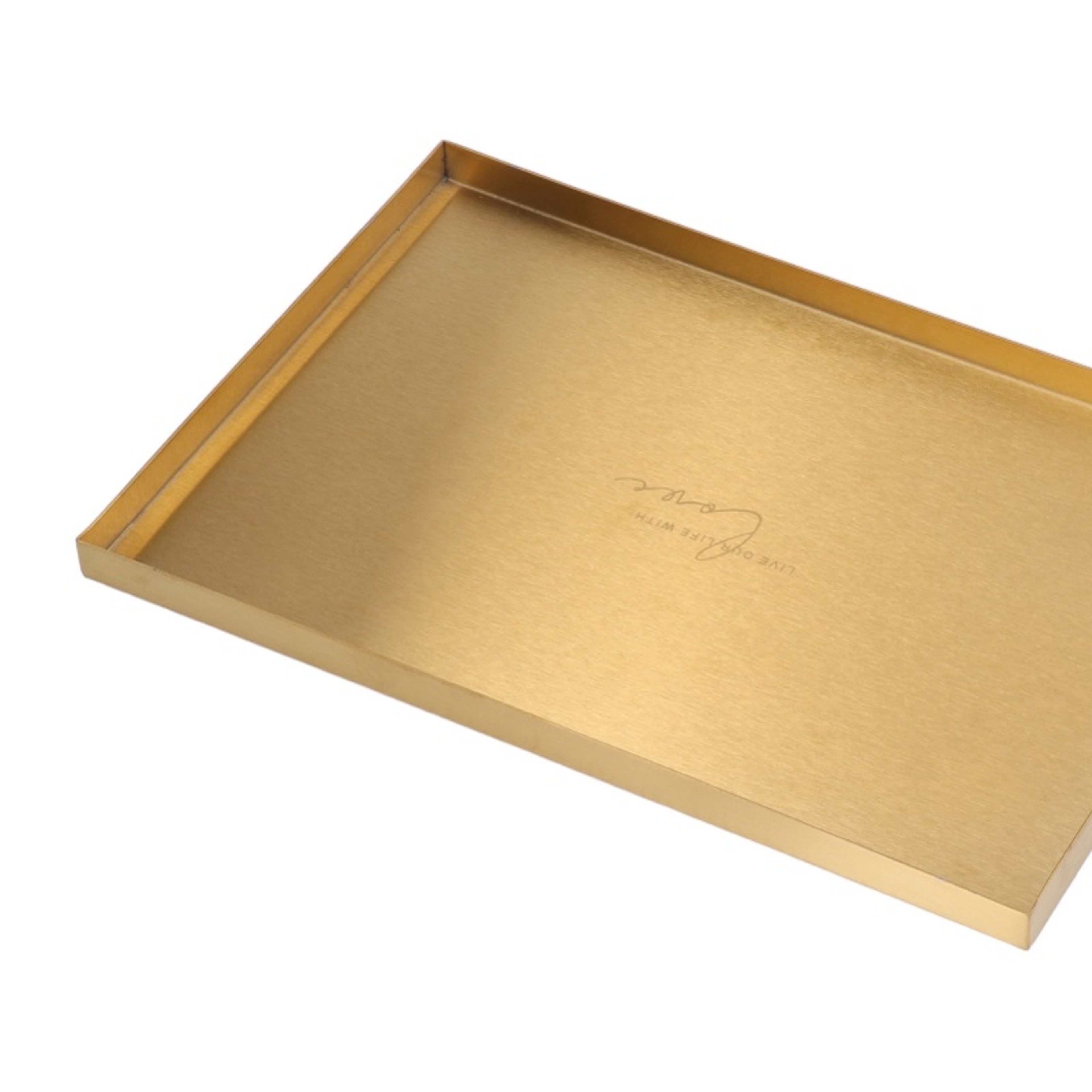 Gold Plate Modern Metal Rectangle Storage Tray for Cosmetic and Jewelry Display Stainless Steel Tray – view 3
