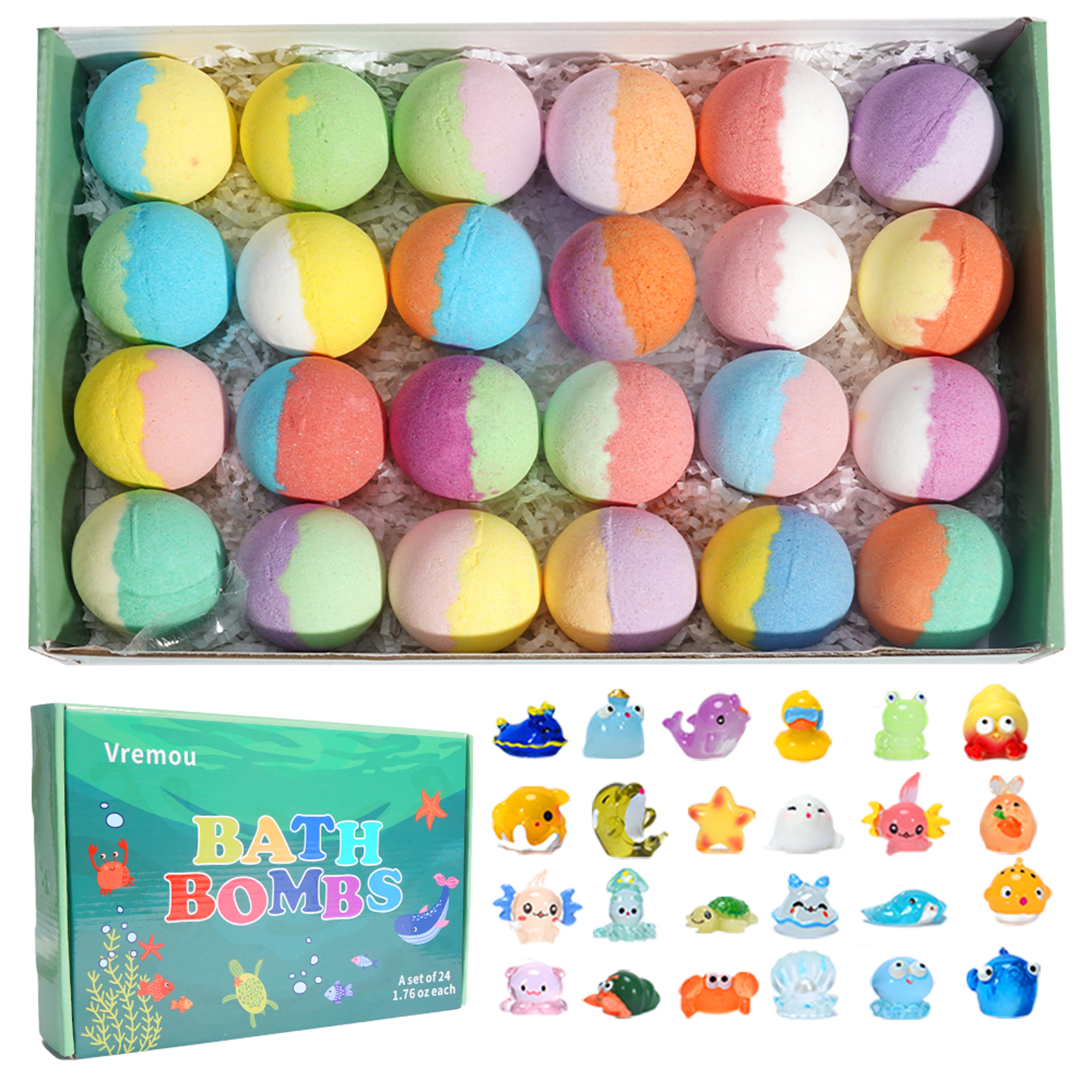 Kids Bath Bombs Gift Set, Natural Organic Kids Bubble Bath Fizzy for Girls and Boys – view 1