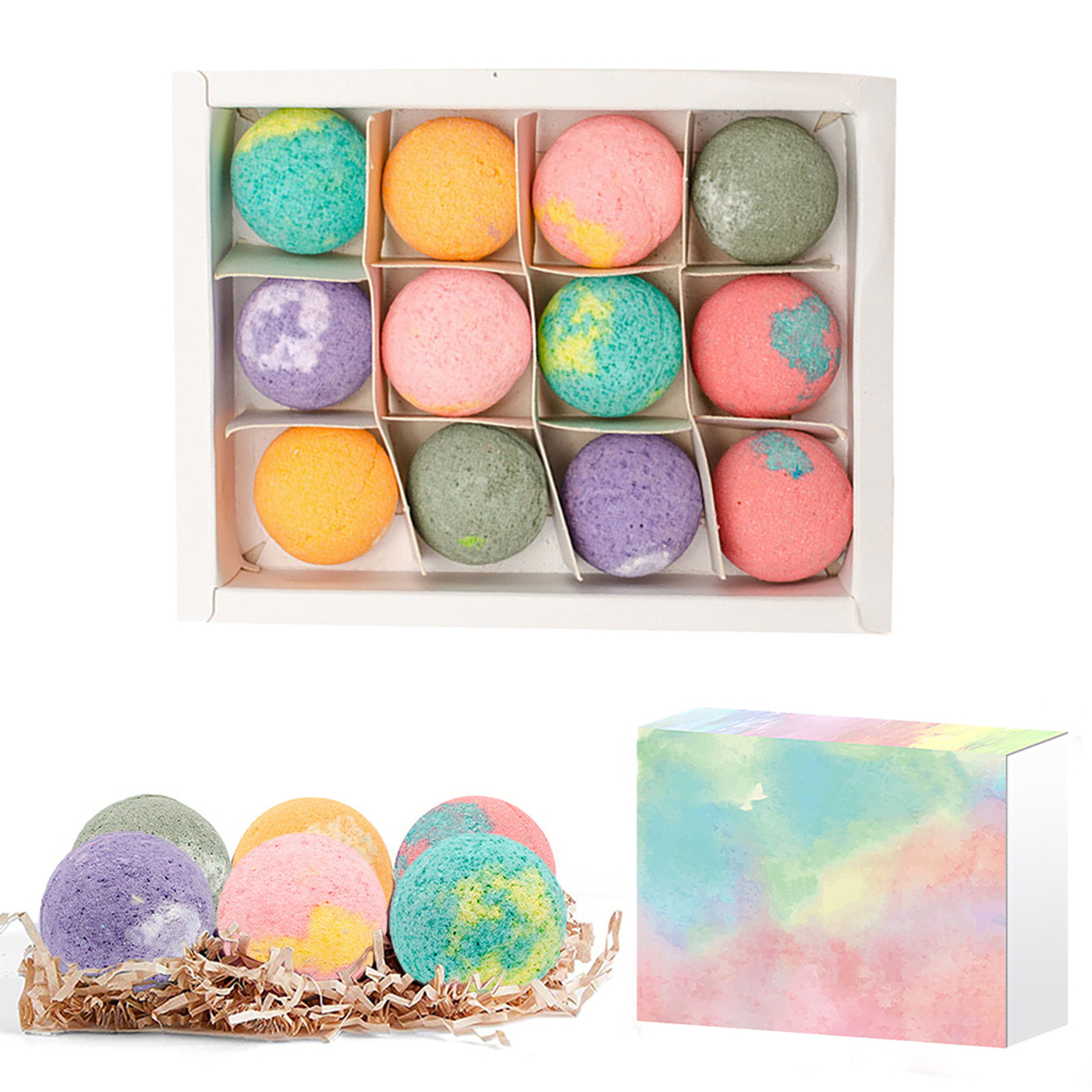 Natural Organic Bath Bombs Mini Handmade Bathing Bombs Gift Set For Moisturizing Dry Skin Relaxatio 0