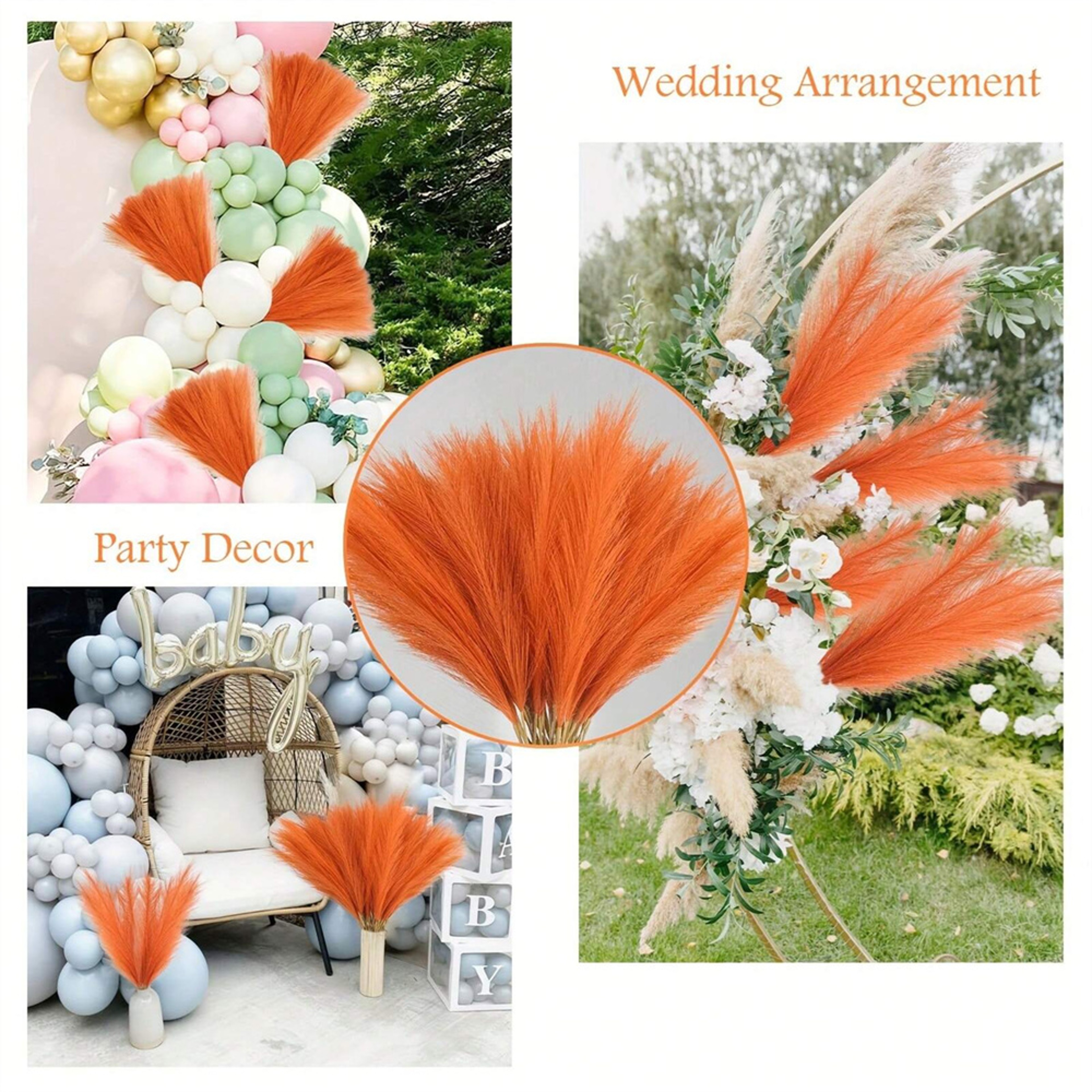 Large Pampas Tree Branches Artificial Reeds Tall Plush Faux Grass For Wedding Decoration 2