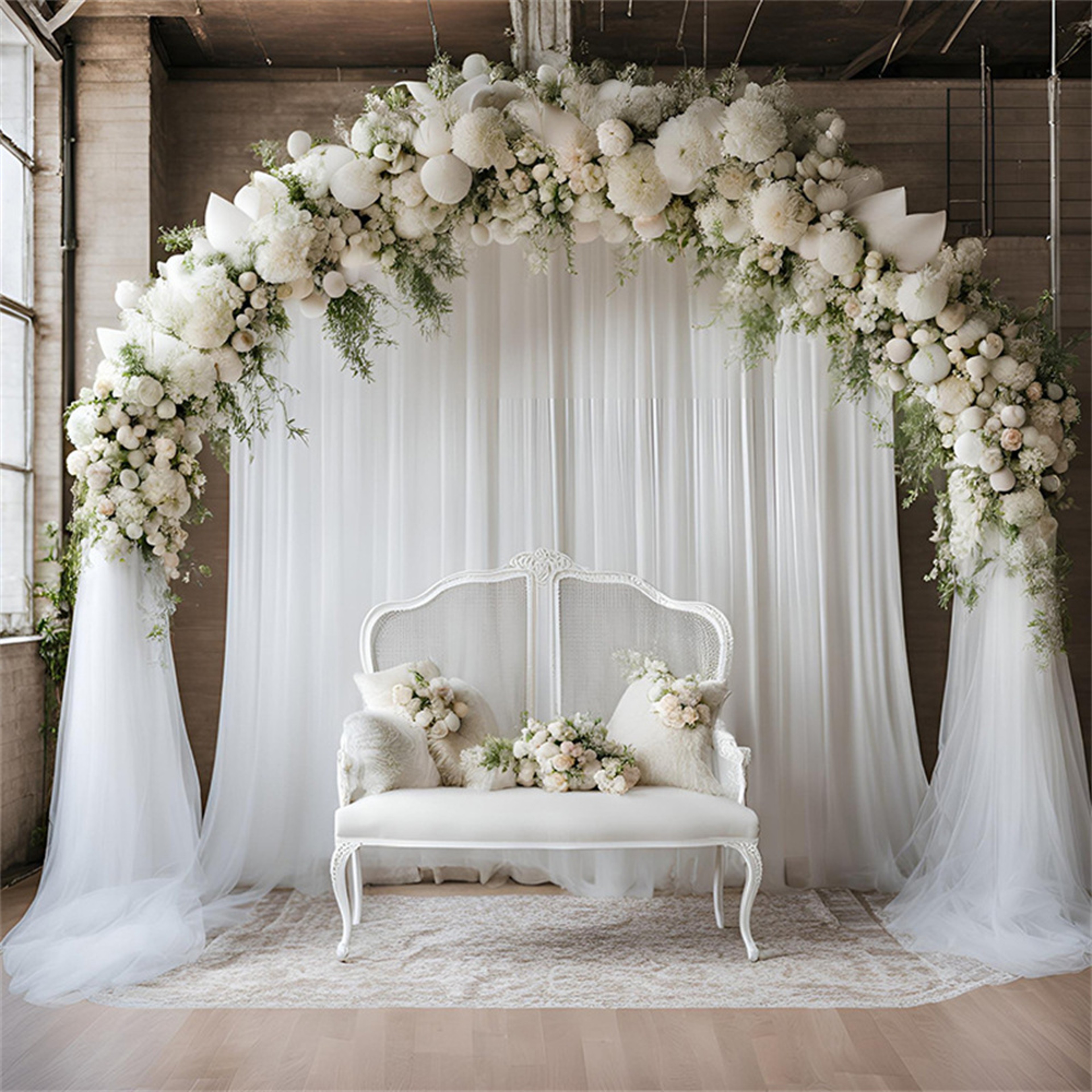 Sheer Wedding Backdrop Curtains for Baby Shower Photography Party Decor – view 1
