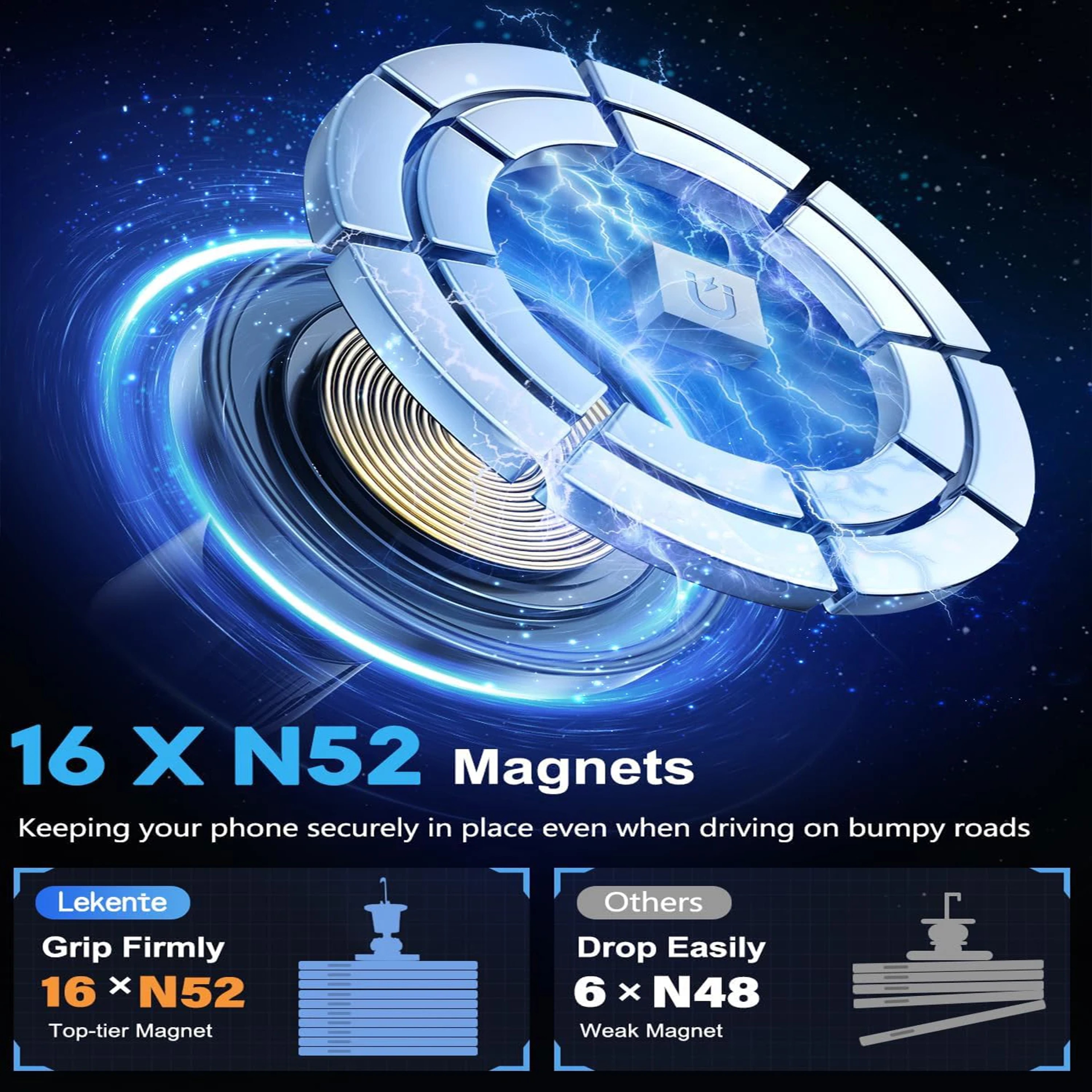 Strong Magnetic Wireless Car Phone Charger Adapter Air Vent Holder – view 6