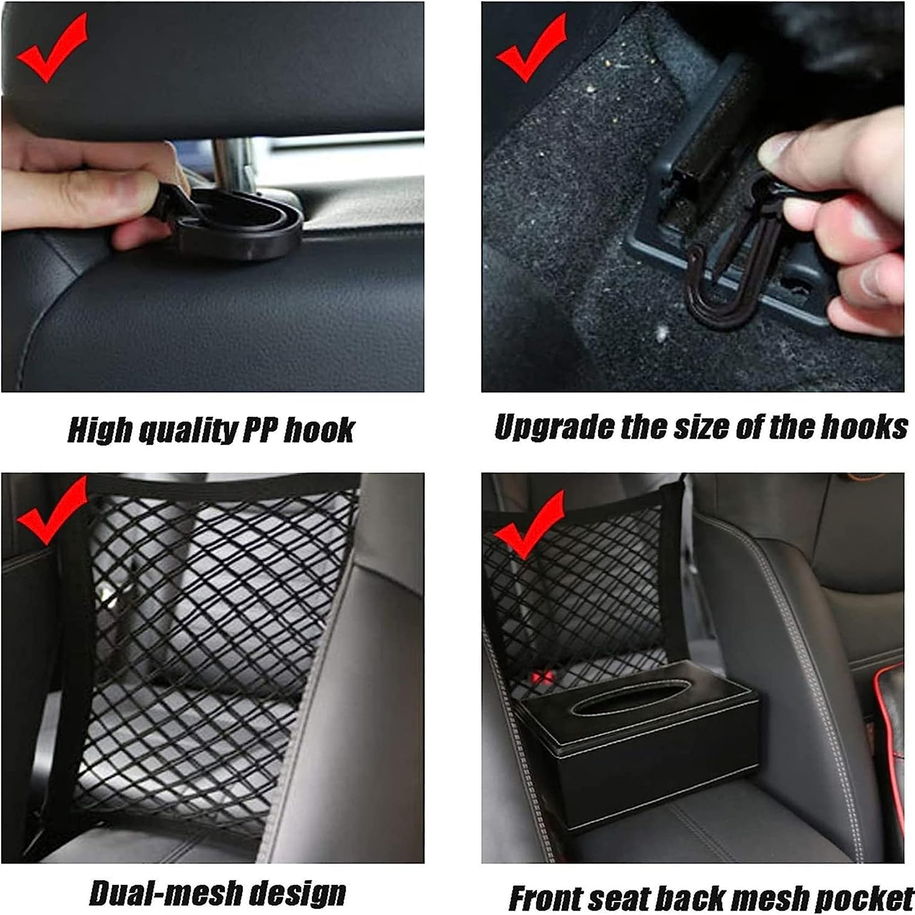 Dog Car Barrier Pet Car Barrier With Storage Bag Back Seat Safety Protector Mesh Net Automatic Pet  3