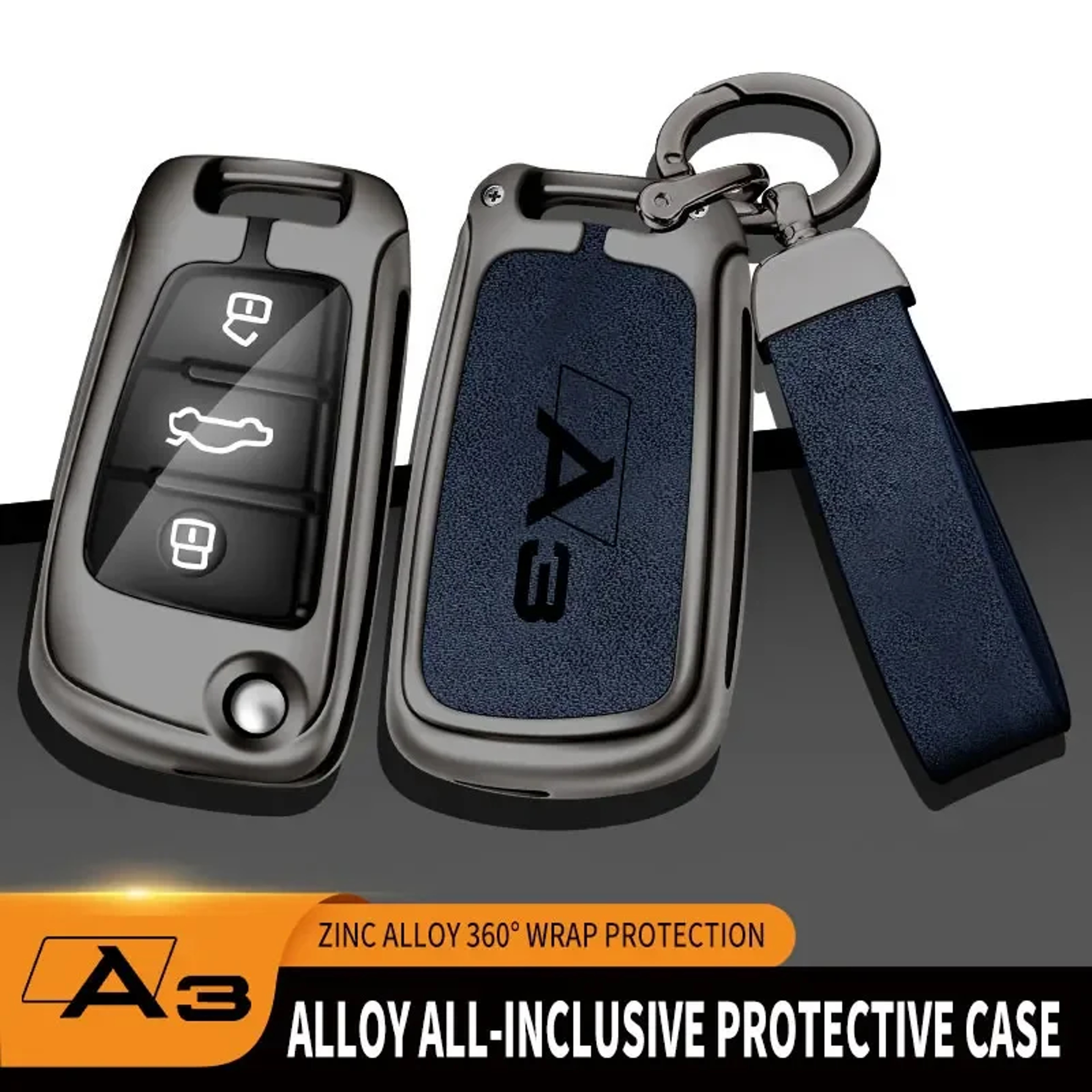 High-End Leather Key Chain Accessories, Zinc Alloy Car Keys, Car Key Sets – view 3