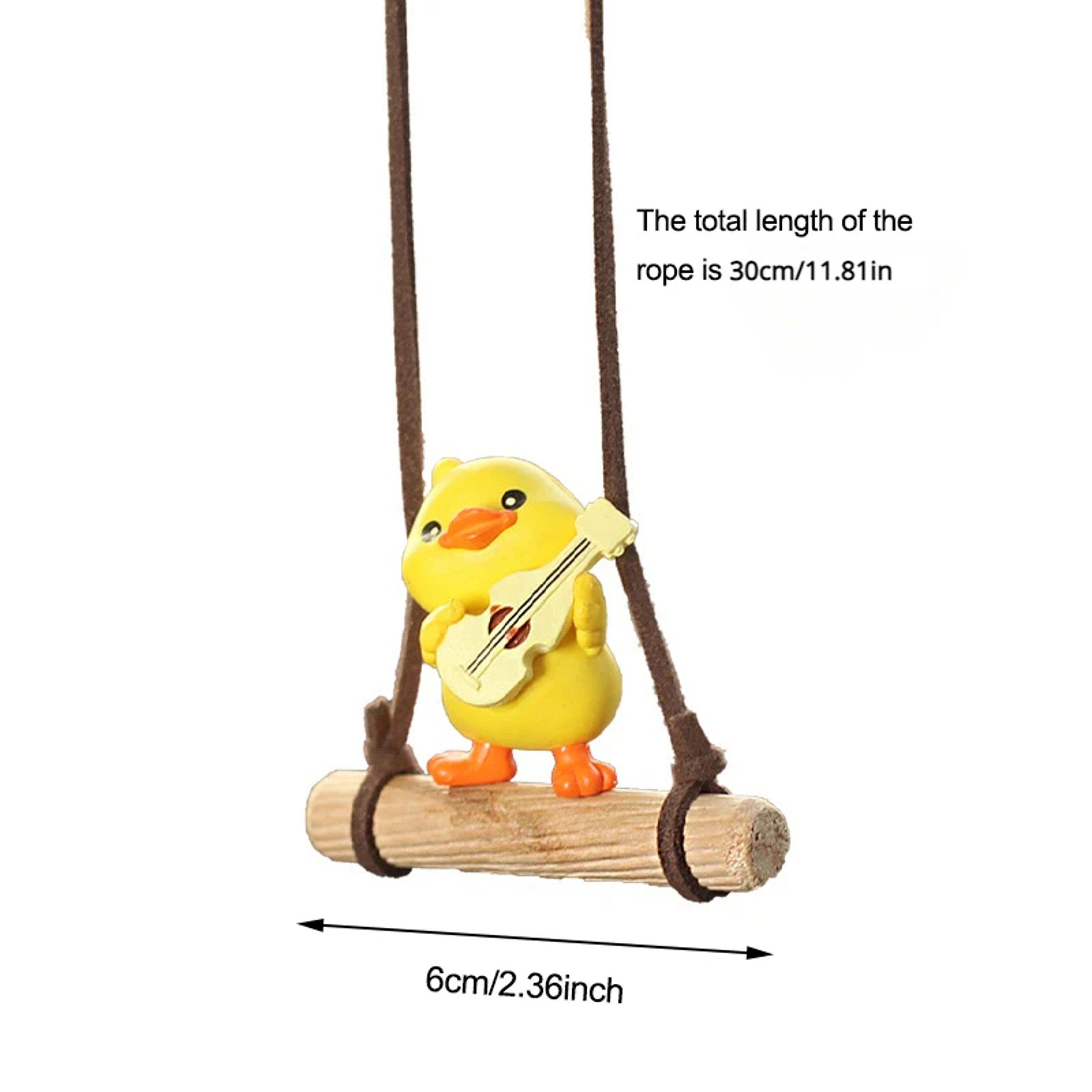 Swinging Duck Pendant Car Accessories, Cartoon Cute Animated, Rearview Mirror Ornaments, Birthday Gift, Couple Car – view 6