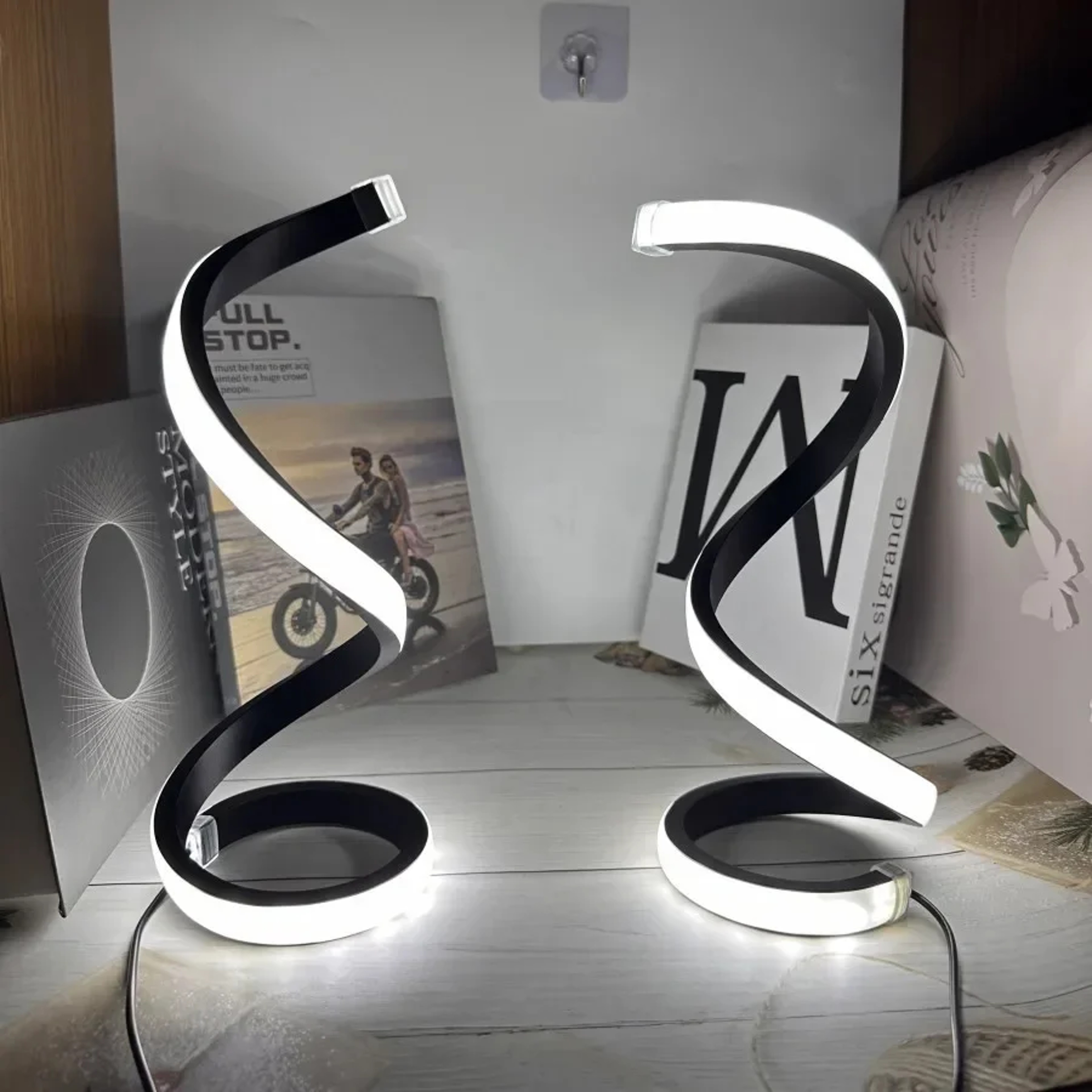 Modern LED Spiral Table Lamp Three Speed Dimming USB Power Button Switch Bedroom Decorative Light 0