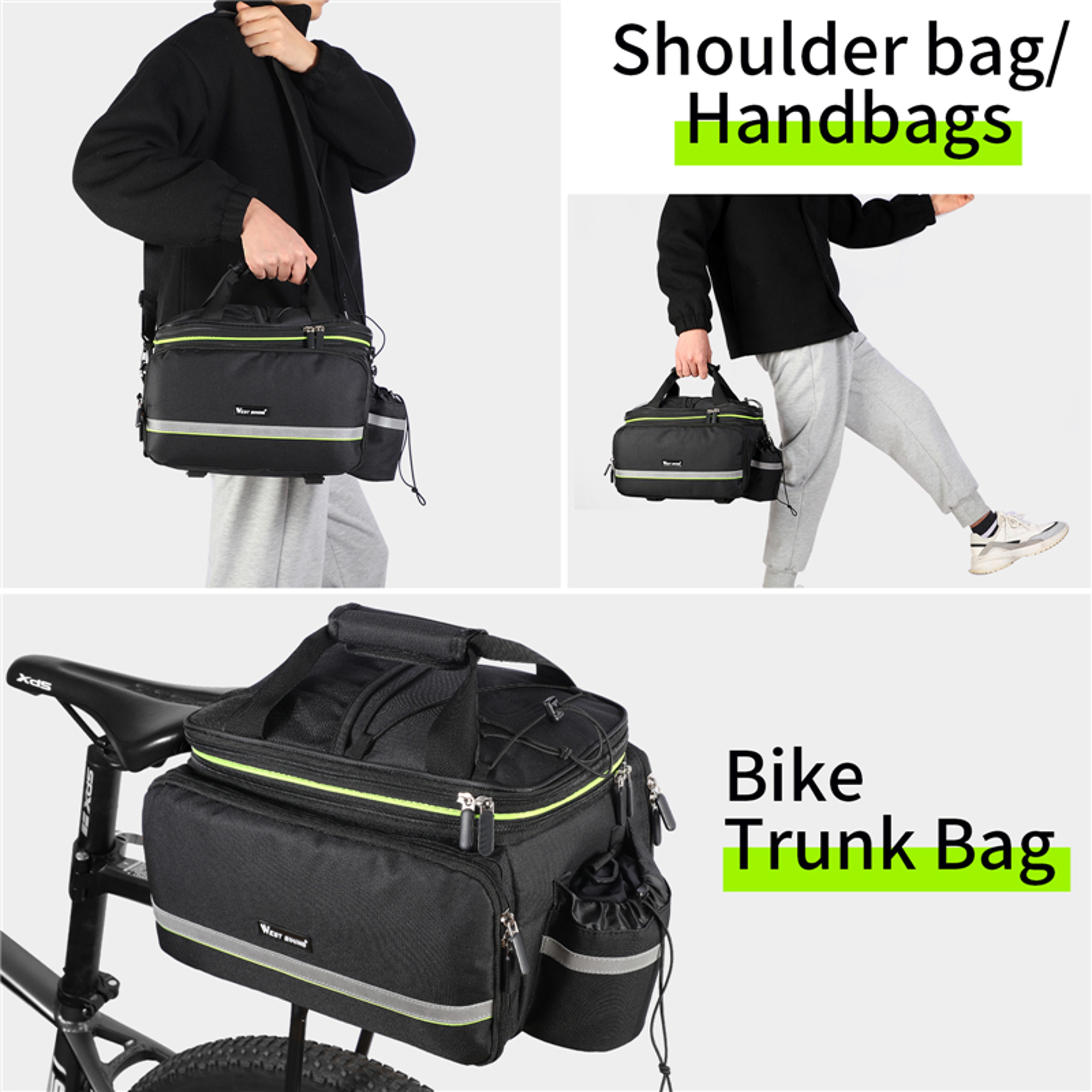 Waterproof Bike Trunk Bag MTB Bicycle Saddle Seat Carrier Travel Luggage Panniers – view 6
