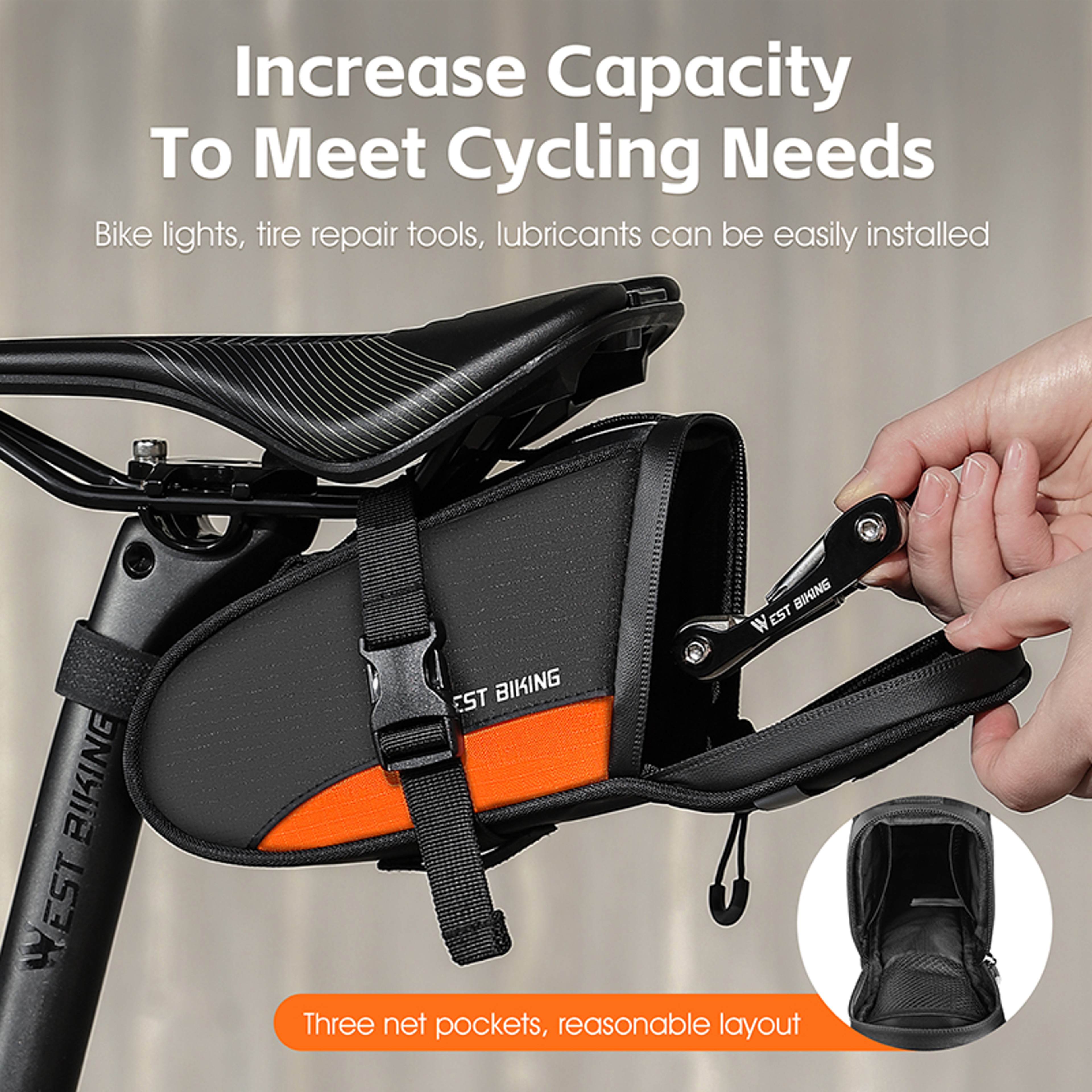 Ultralight Waterproof Bike Tail Bag Reflective Cycling Saddle Bag For MTB Road Bike Accessories 2