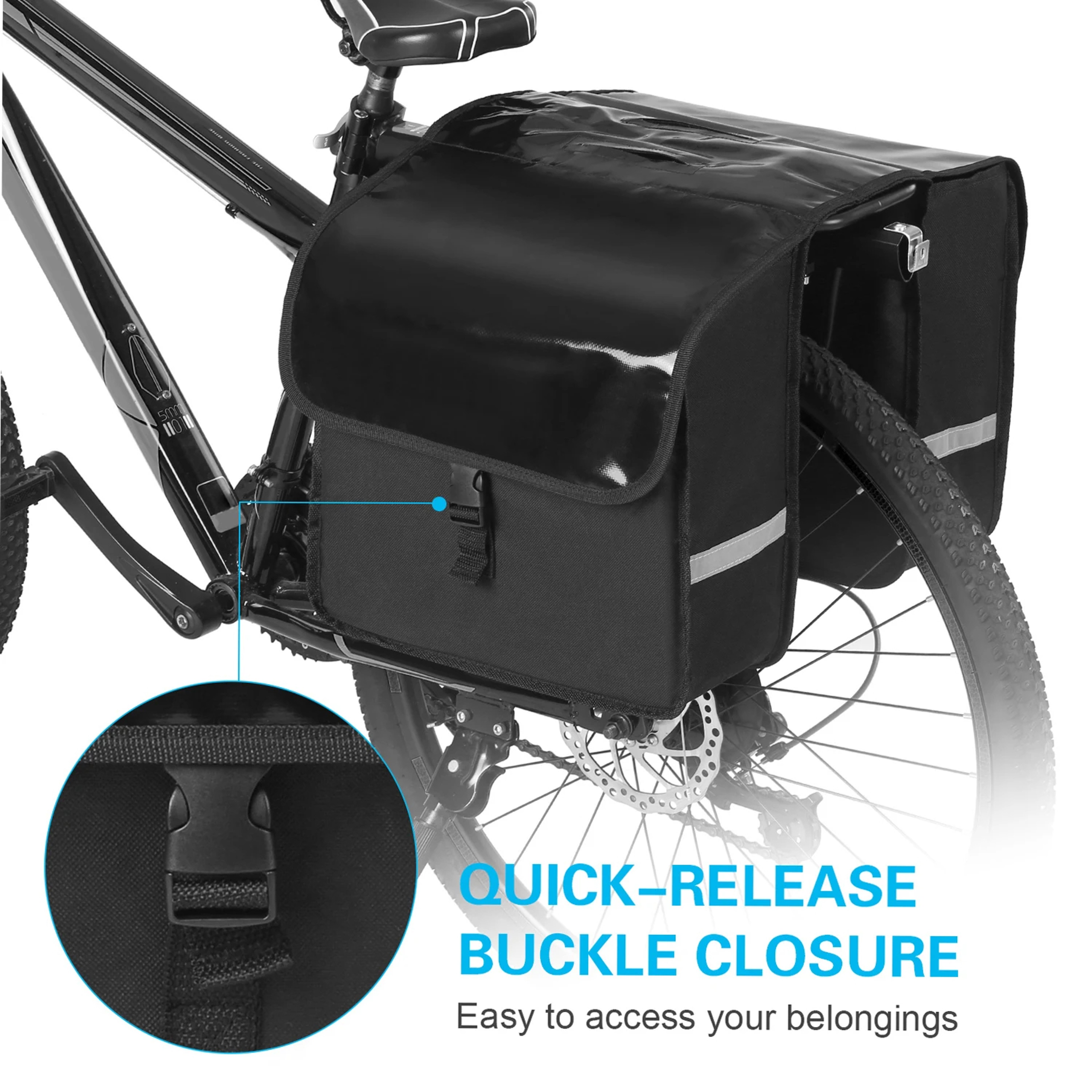 Water Resistant Bicycle Pannier Saddle Bag Commuter Rack Trunk MTB Accessories Cycling Rear Seat Ca 2