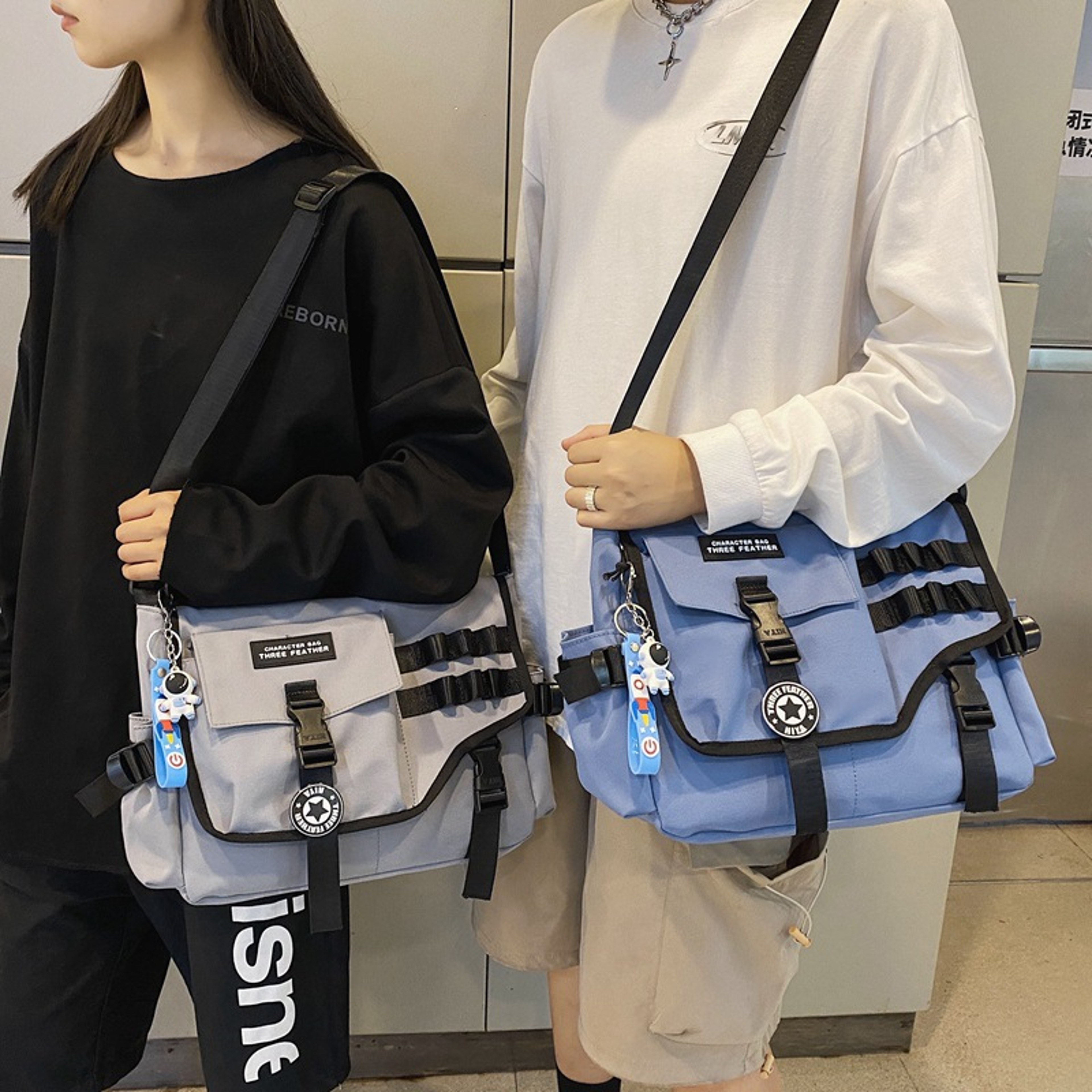 Nylon Canvas Crossbody Bags For Women Men Postman Shoulder Messenger Bag Fashion Large Satchel Big  3