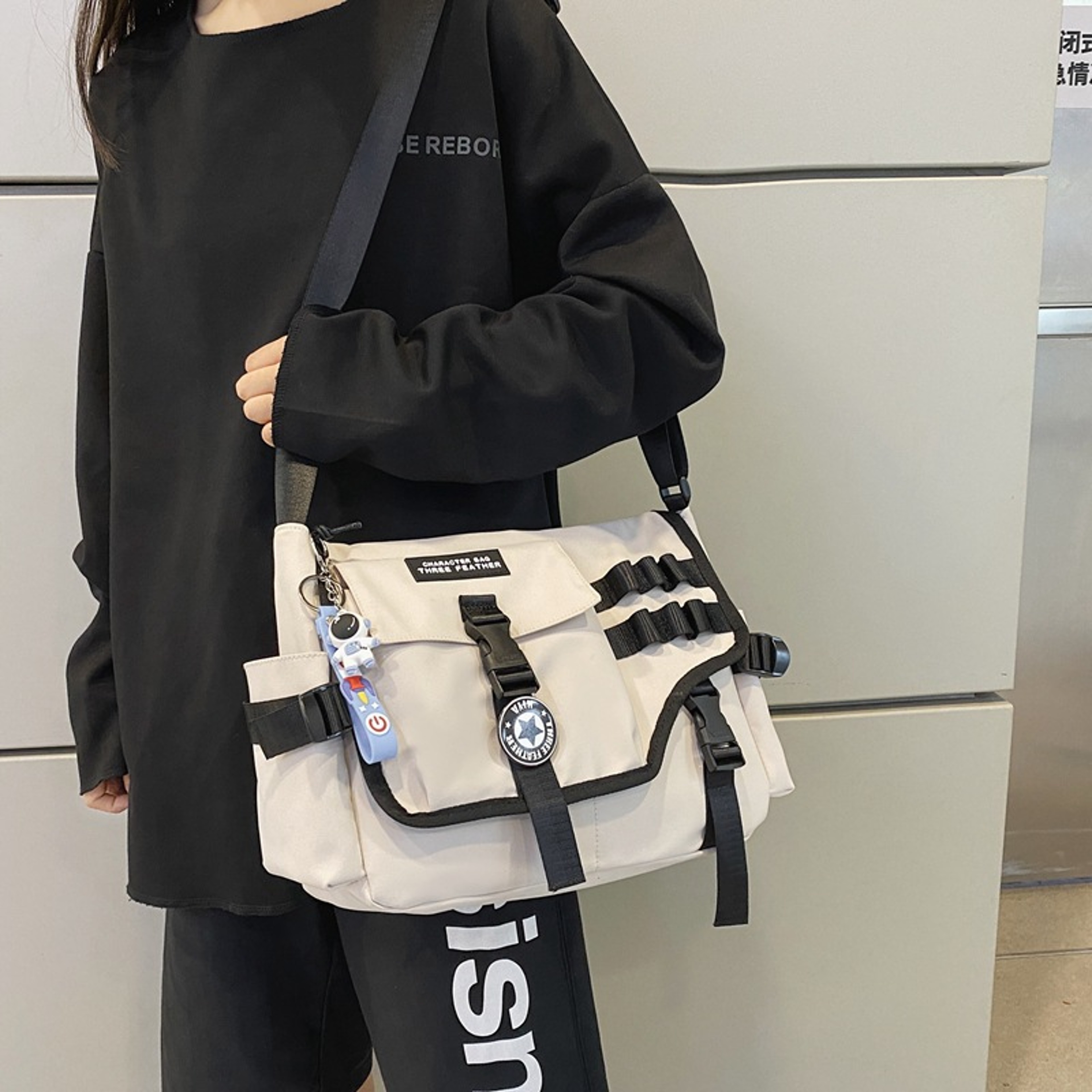 Nylon Canvas Crossbody Bags For Women Men Postman Shoulder Messenger Bag Fashion Large Satchel Big  4