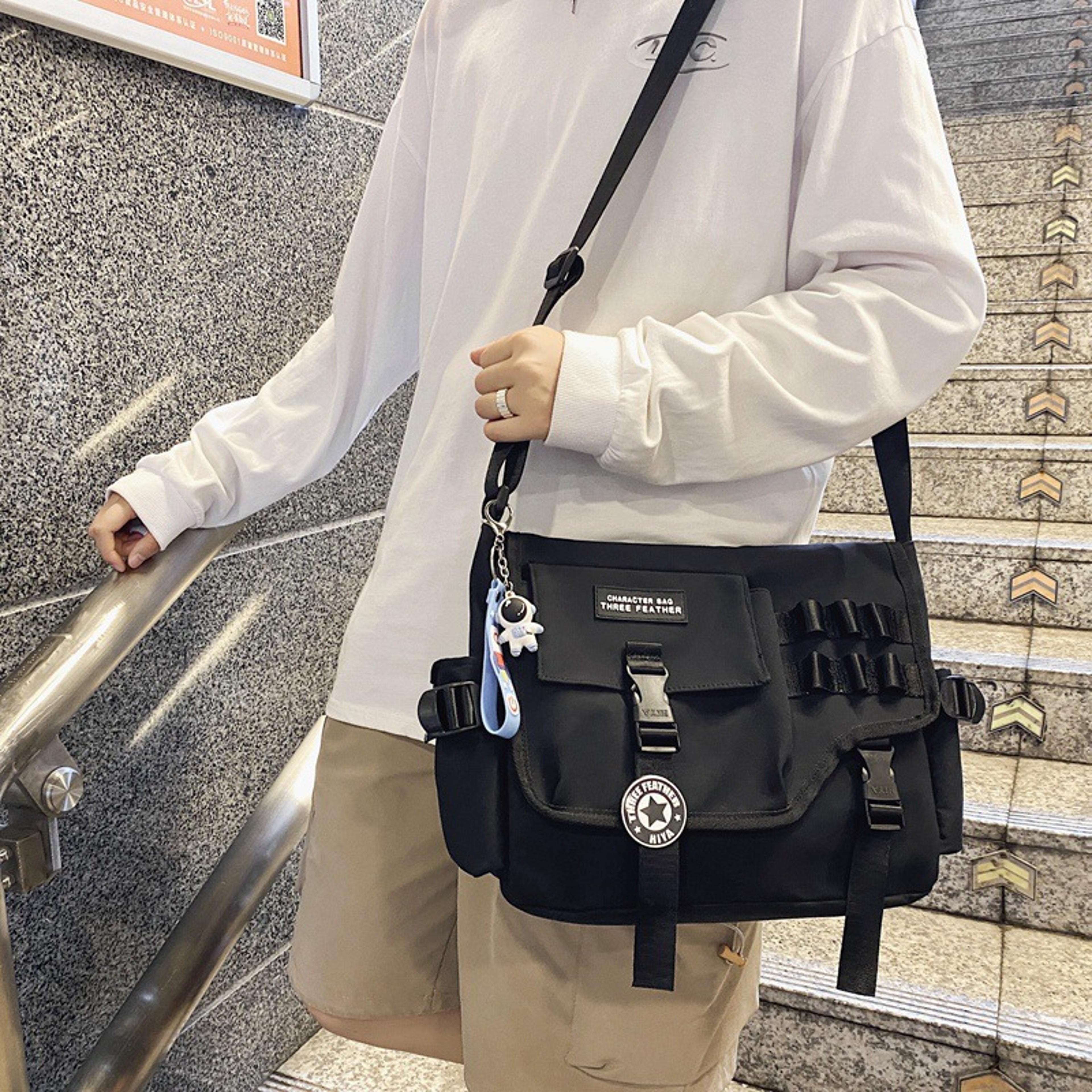 Nylon Canvas Crossbody Bags For Women Men Postman Shoulder Messenger Bag Fashion Large Satchel Big  5