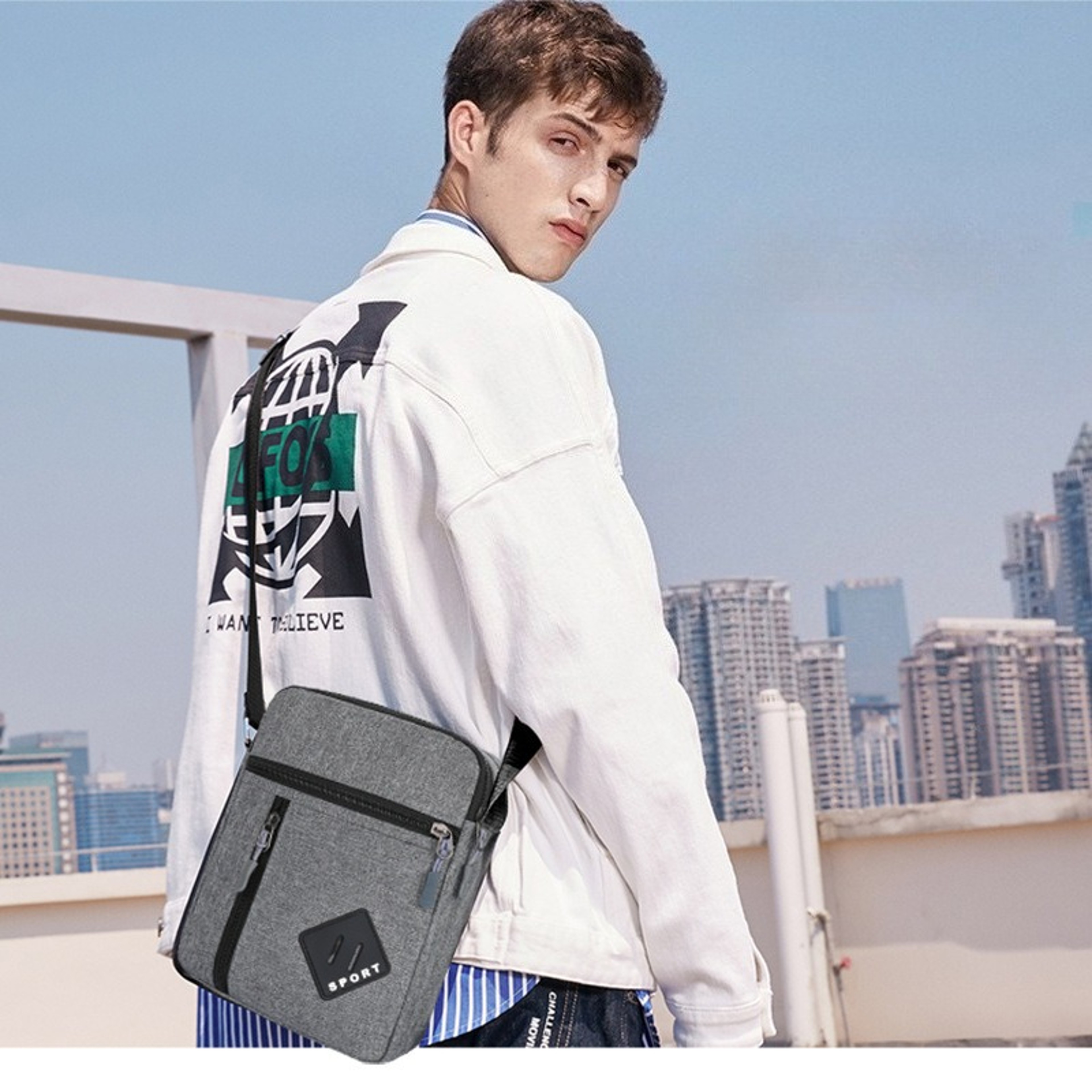 Mens Lightweight Canvas Crossbody Phone Bag Stylish And Functional Mini Crossbody Bag For Casual An 1