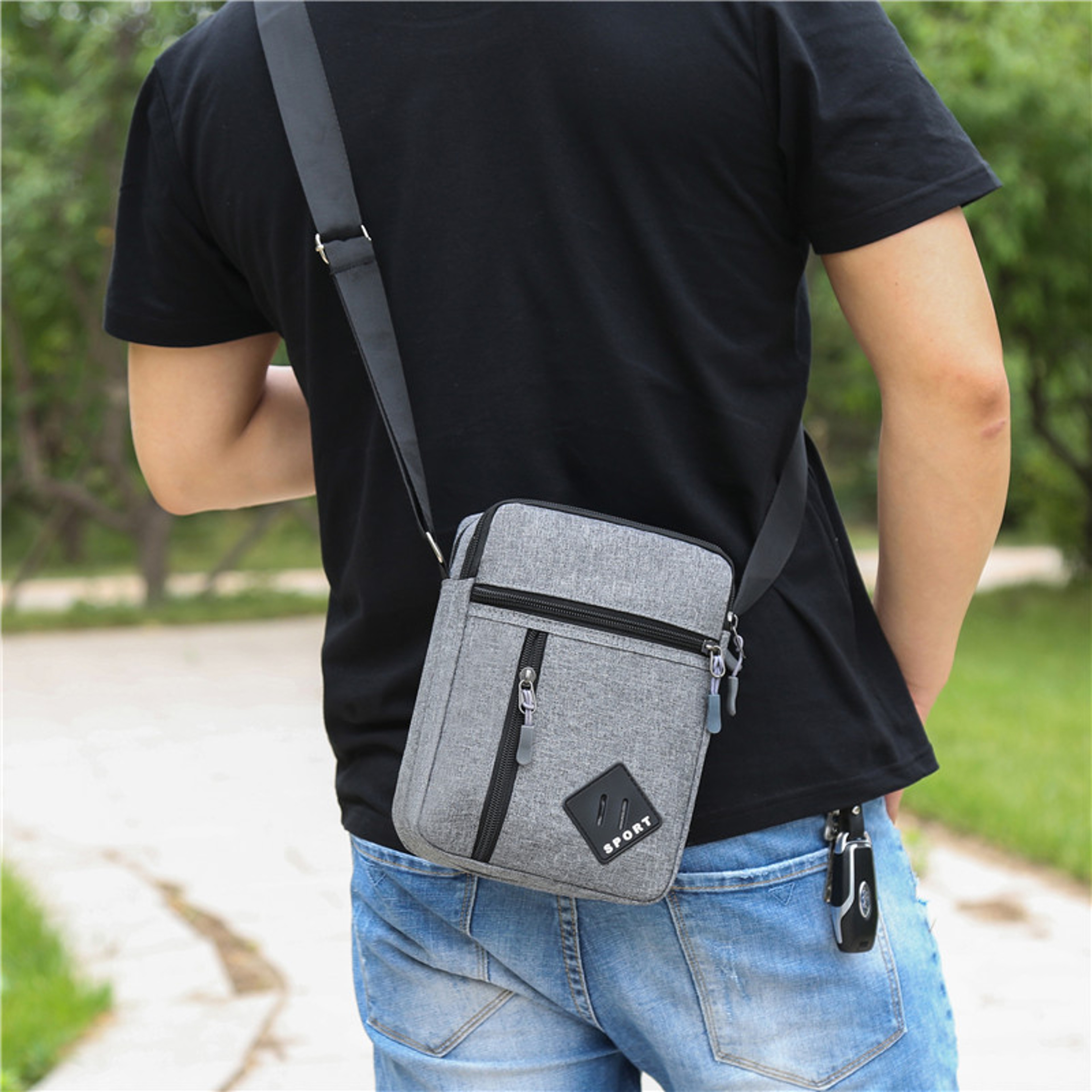 Mens Lightweight Canvas Crossbody Phone Bag Stylish And Functional Mini Crossbody Bag For Casual An 3