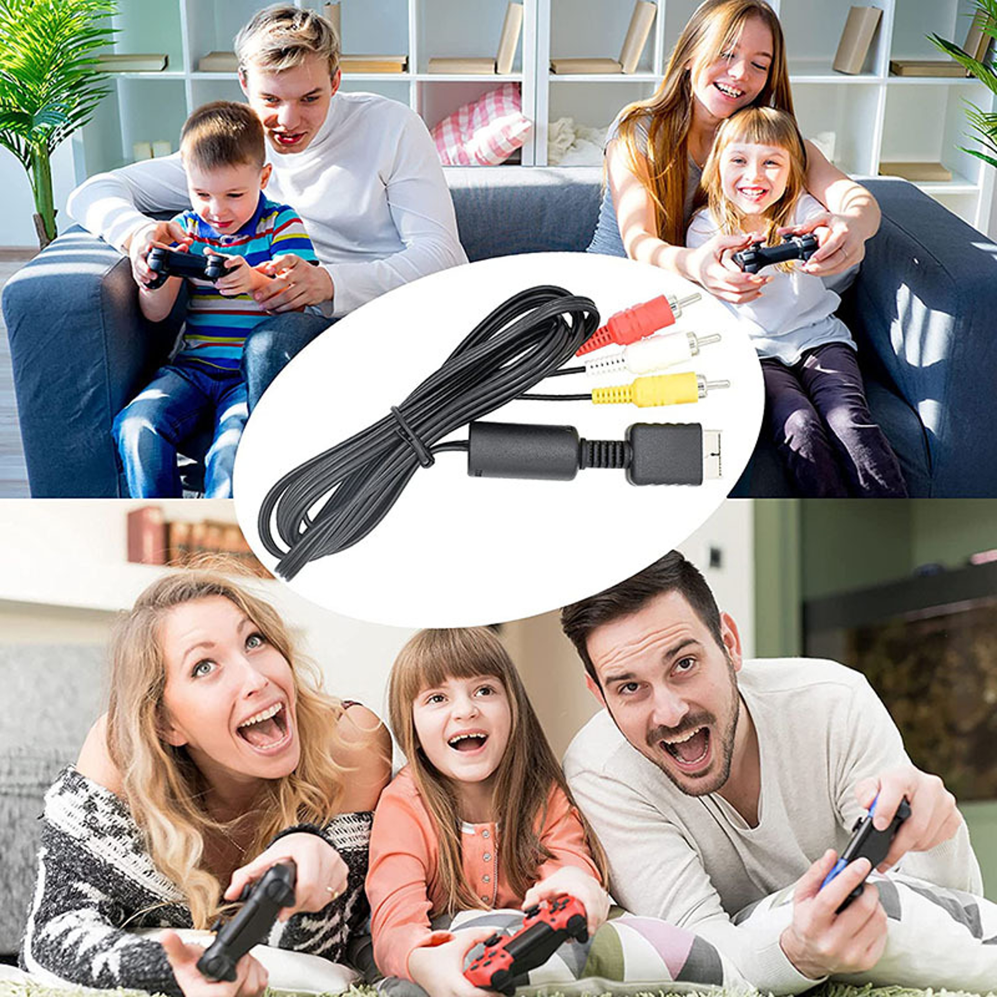 Audio Video Extend Cord ForPlayStation Console Game Player To TV RCA Adapter 1