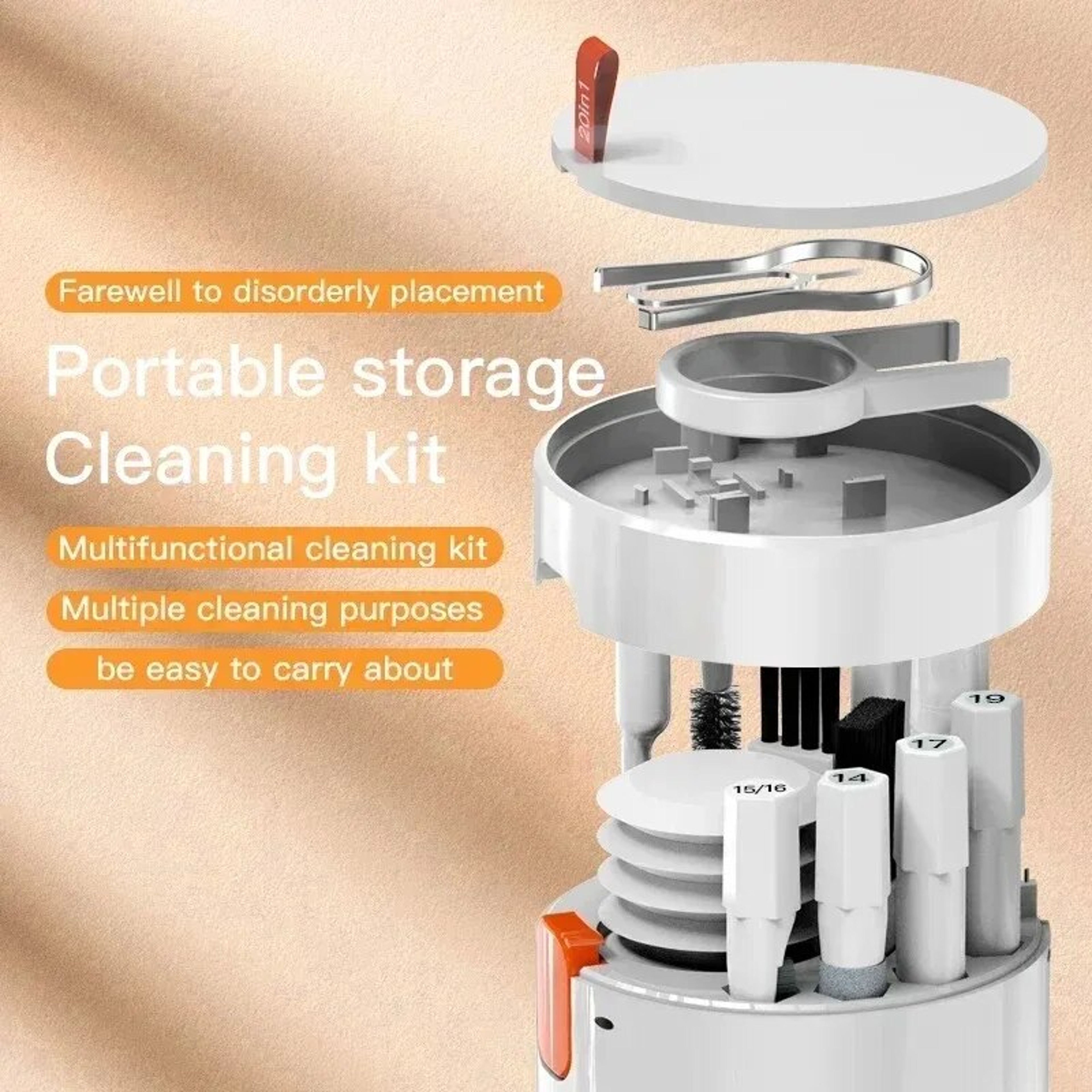 Cleaner Kit Keycap Puller Set Computer Keyboard Brush Earphones Screen Cleaning Spray Bottle Cleani 2